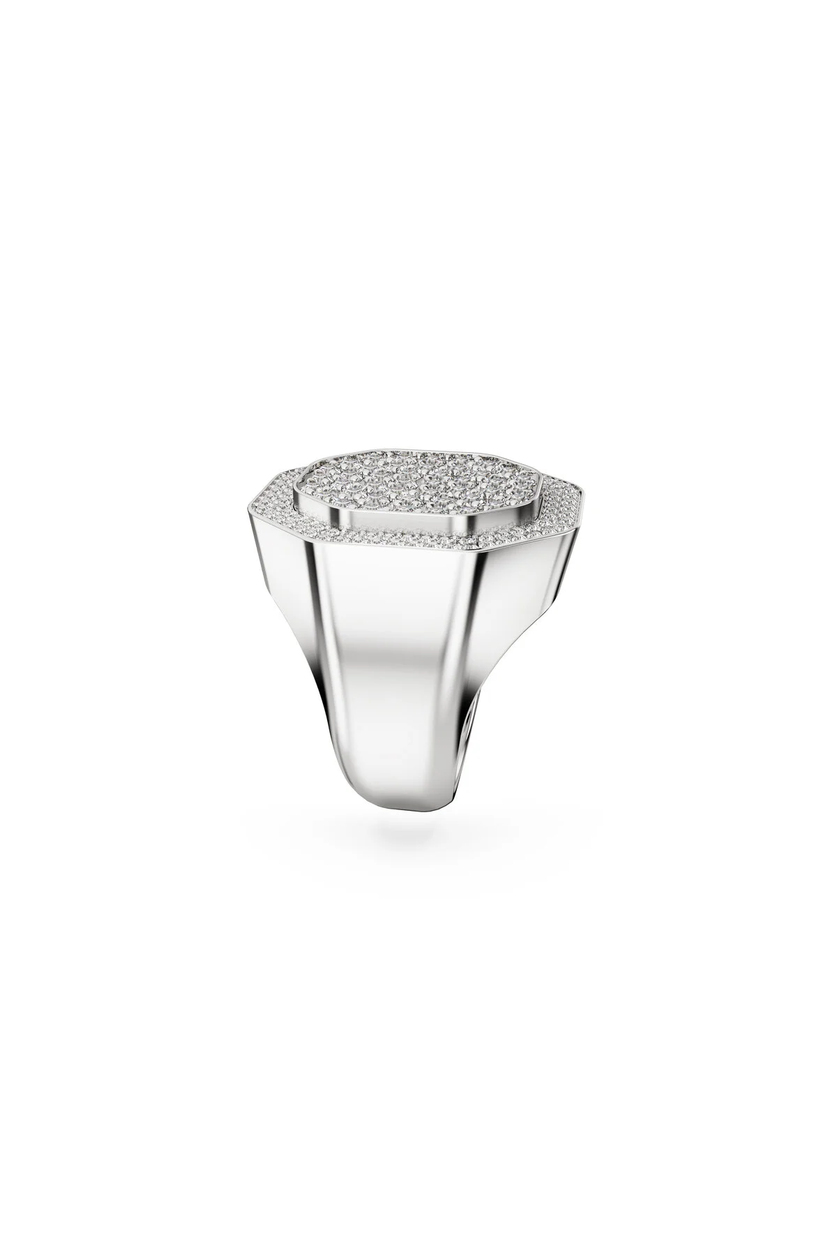 انگشتر کریستال حلقه کوکتل DEXTERA شکل هشت ضلعی سفید رودیوم روکش شده سواروسکی اورجینال Swarovski
