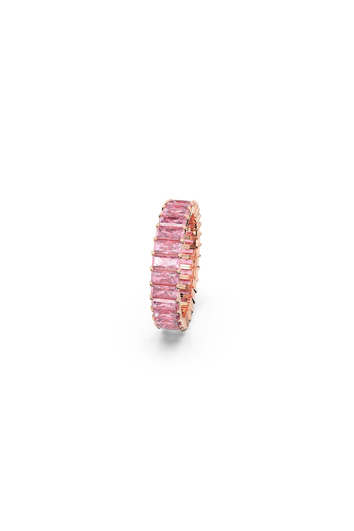 انگشتر زیرکون حلقه ماتریس برش باگت روکش طلای صورتی سواروسکی اورجینال Swarovski