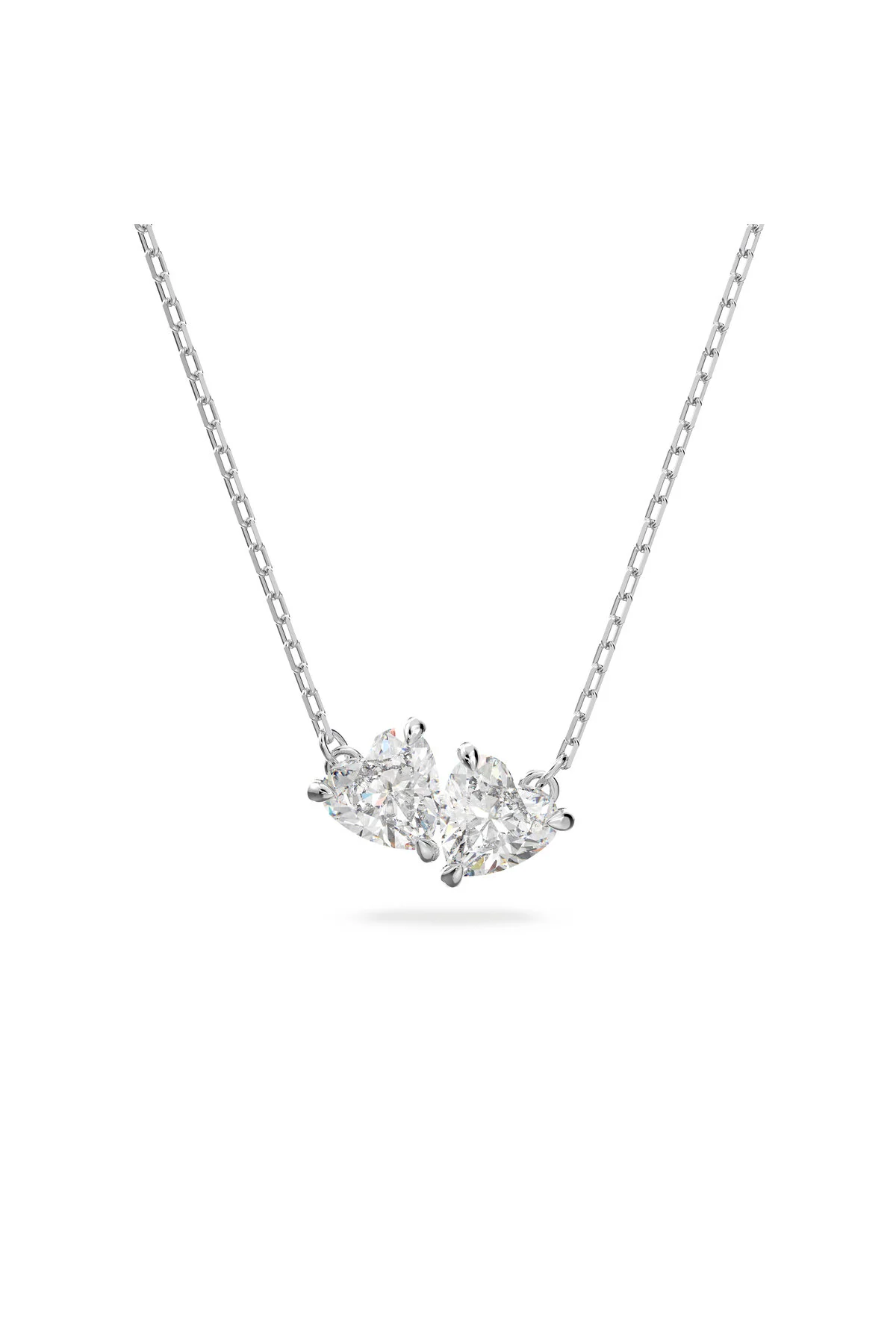 گردنبند کریستال مسمرا قلب سفید رودیوم سواروسکی اورجینال Swarovski