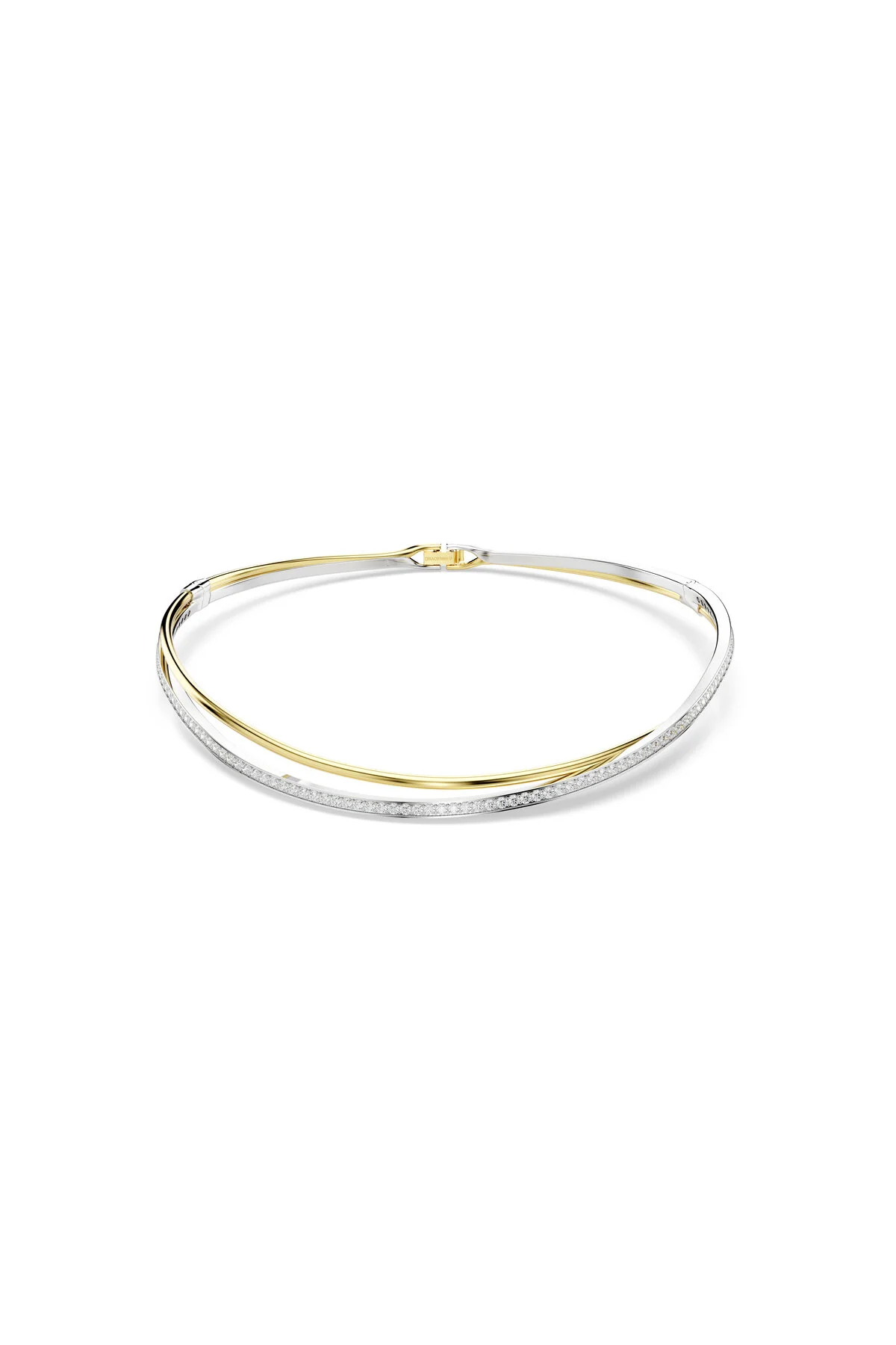 گردنبند زیرکون HYPERBOLA برش گرد سفید سطح فلز مخلوط سواروسکی اورجینال Swarovski