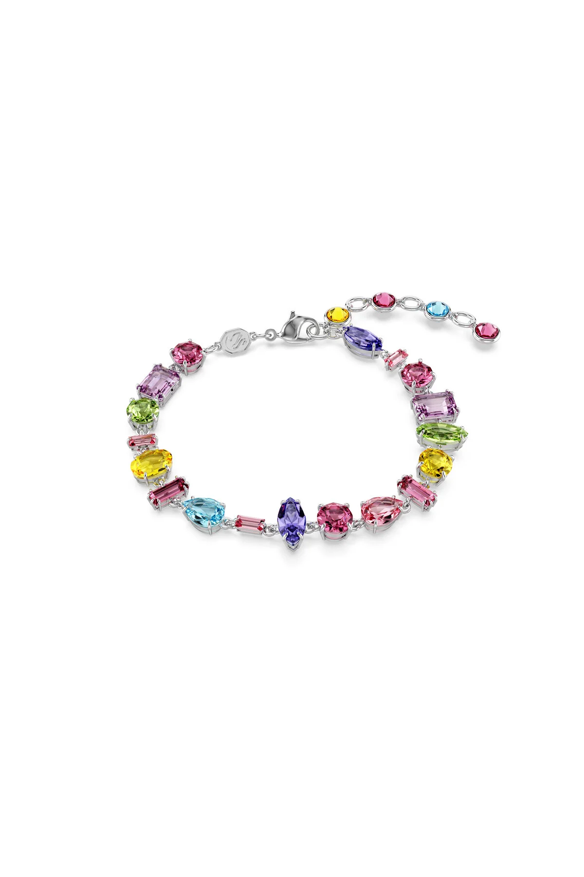 دستبند کریستال GEMA برش های مخلوط روکش رودیوم چند رنگی سواروسکی اورجینال Swarovski
