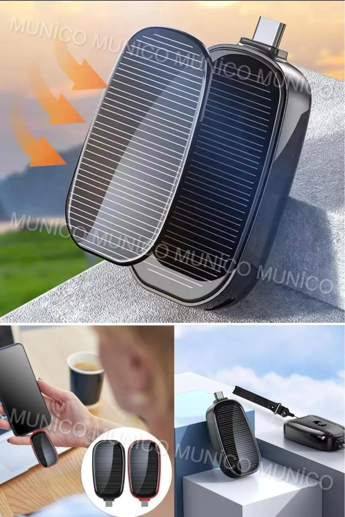 پاوربانک خورشیدی قابل حمل برای شارژ موبایل کمپینگ زلزله هنگام پیاده روی 1200MAH PRO اورجینال Genel Markalar