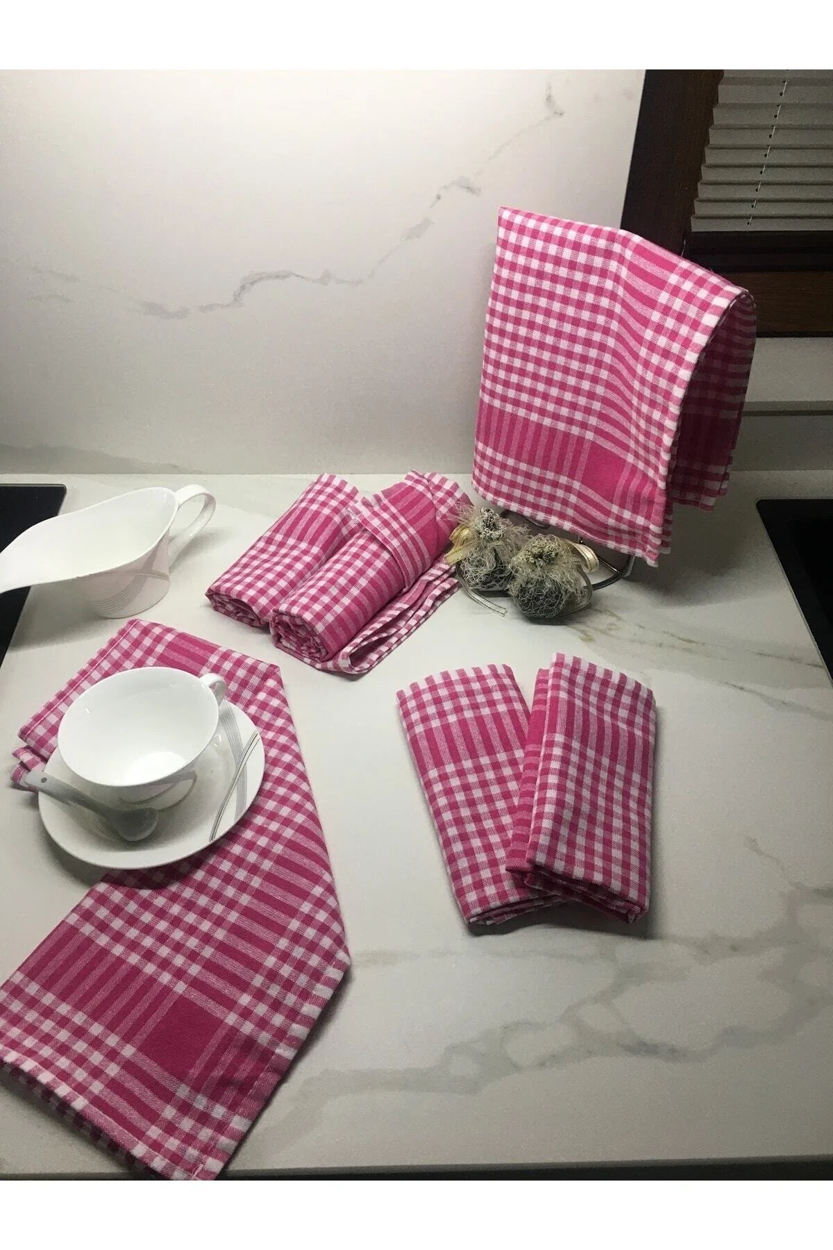 حوله آشپزخانه صورتی پارچه خشک کن 4 'دستمال آلمانی  Koza Mix towel