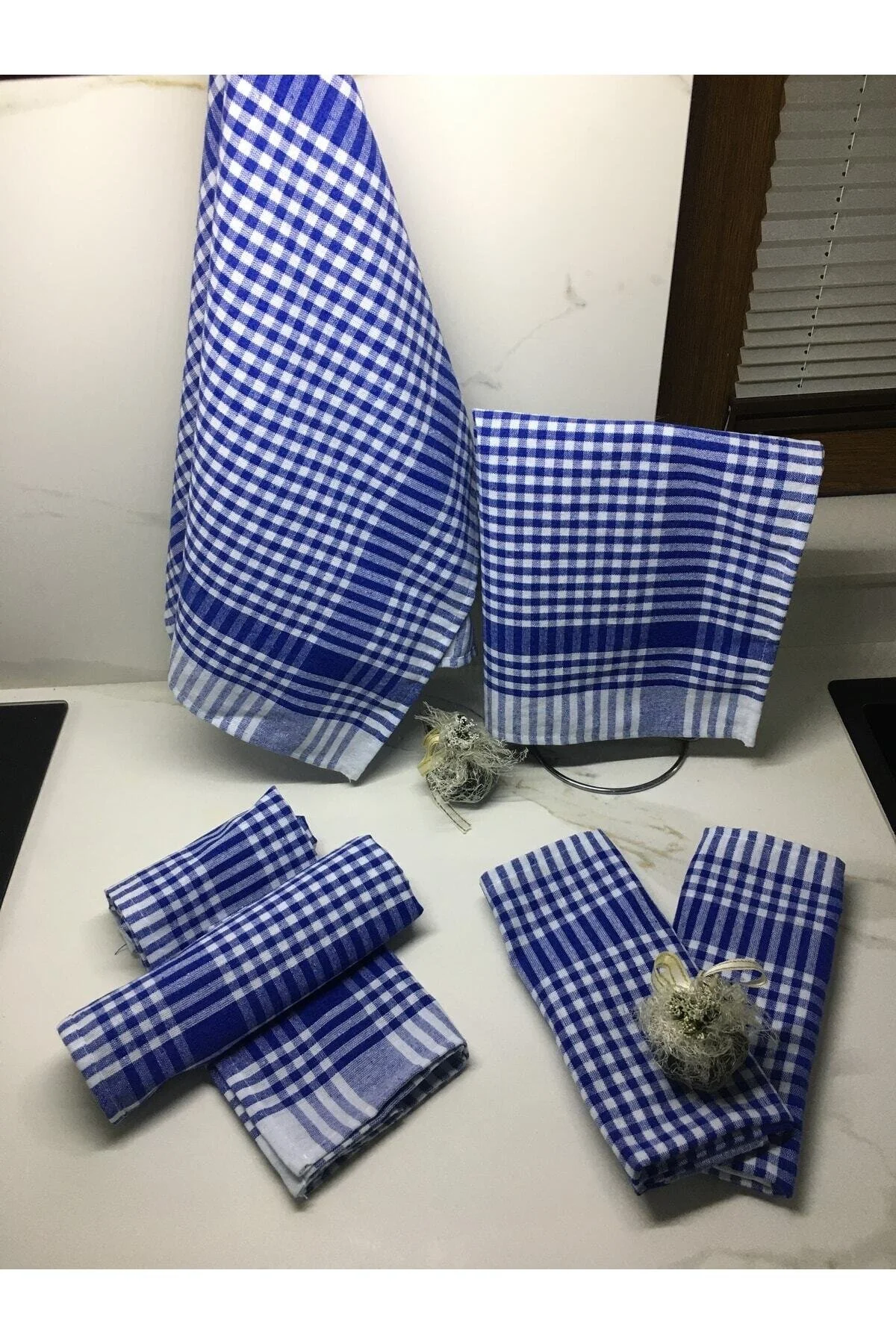 حوله آشپزخانه آبی 4 پارچه خشک کن دستمال آلمانی  Koza Mix towel