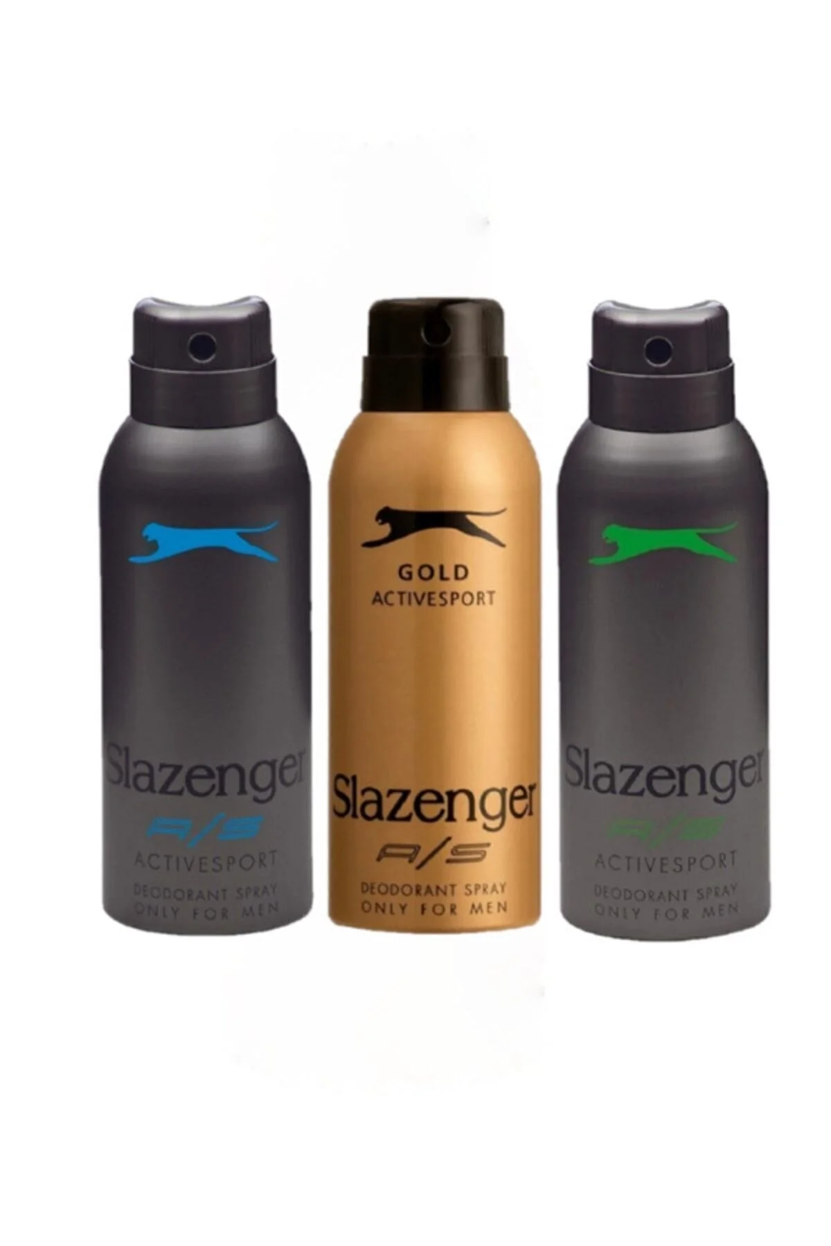 دئودورانت و رول آن سبز مردانه زنانه مجموعه آبی طلای ورزشی فعال 3X اسلازنگر Slazenger