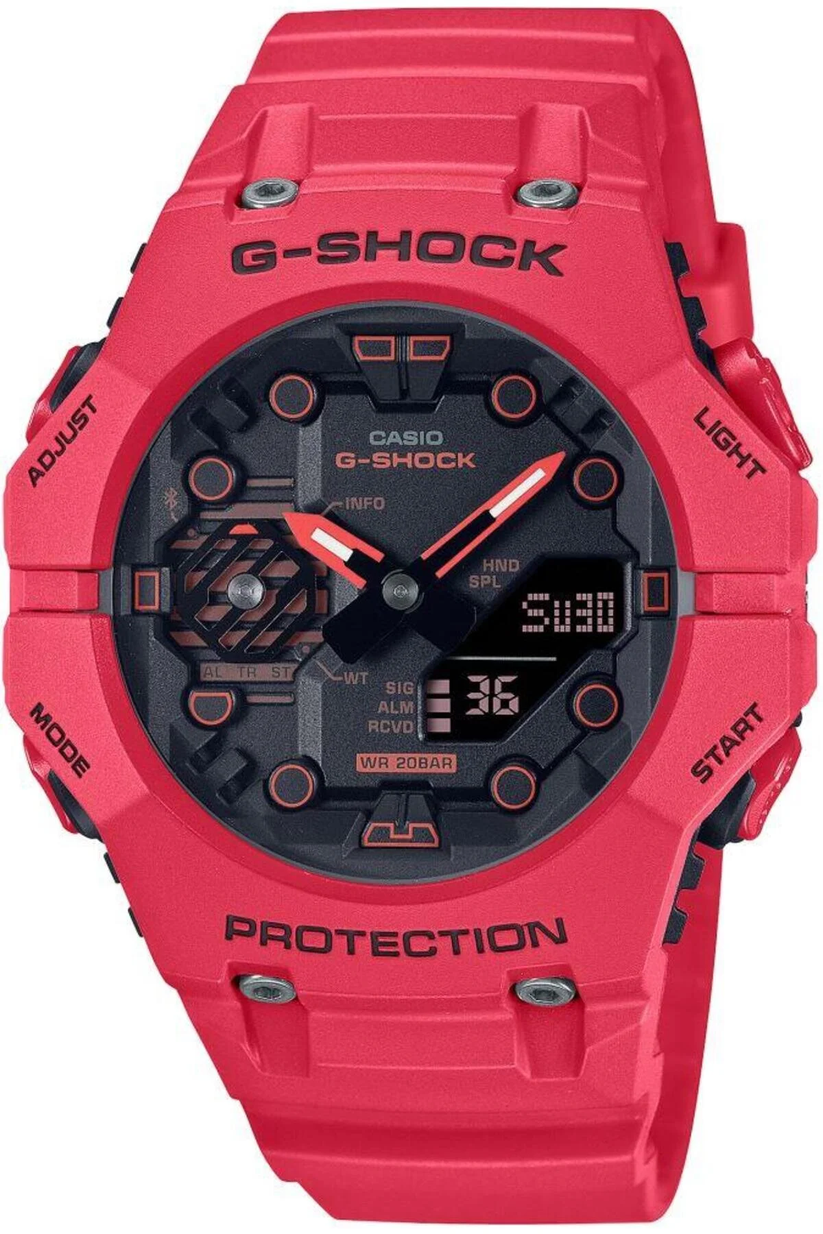ساعت قرمز مردانه مچی GA B001 4ADR Casio