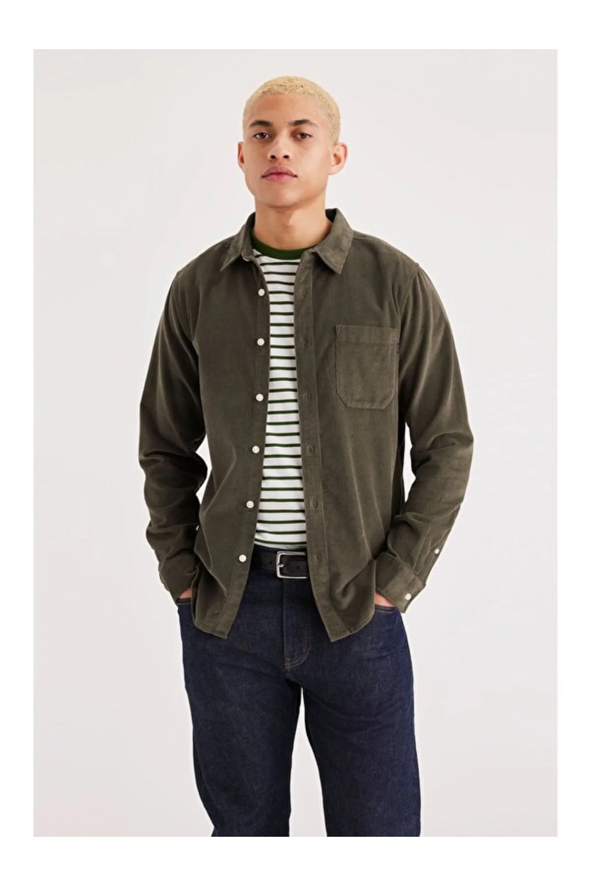 پیراهن / بلوز دکمه دار مشکی مردانه مناسب و باریک گاه به داکرز Dockers