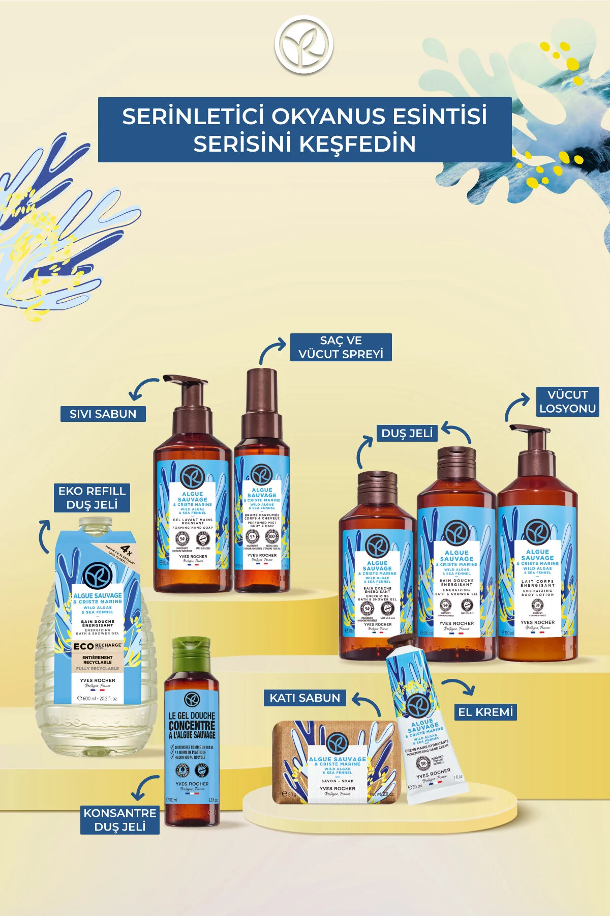شستشوی عمیق پوست با عطر اقیانوسی از ژل حمام 200 میلی لیتر ایوروشه Yves Rocher