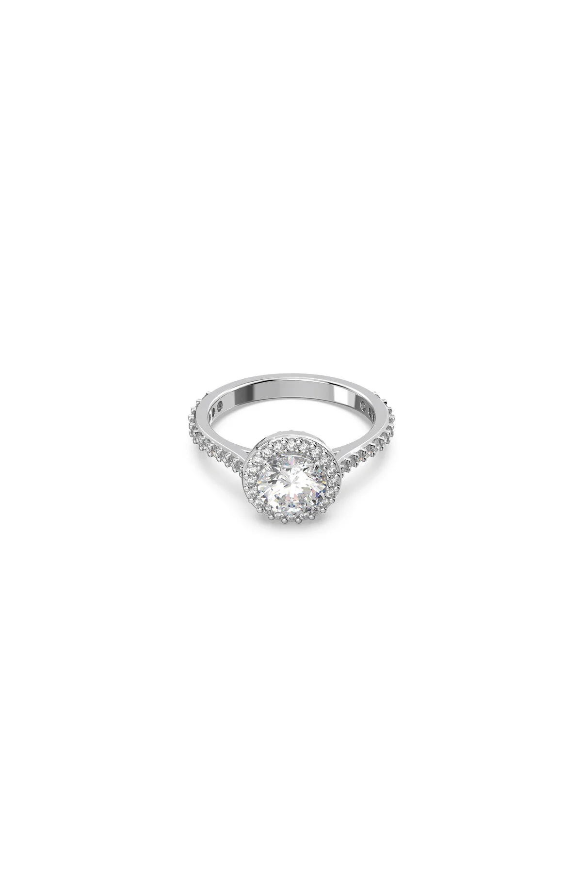 انگشتر زیرکون حلقه کوکتل فرشته آرد برش گرد پاوی سفید رودیوم روکش سواروسکی اورجینال Swarovski