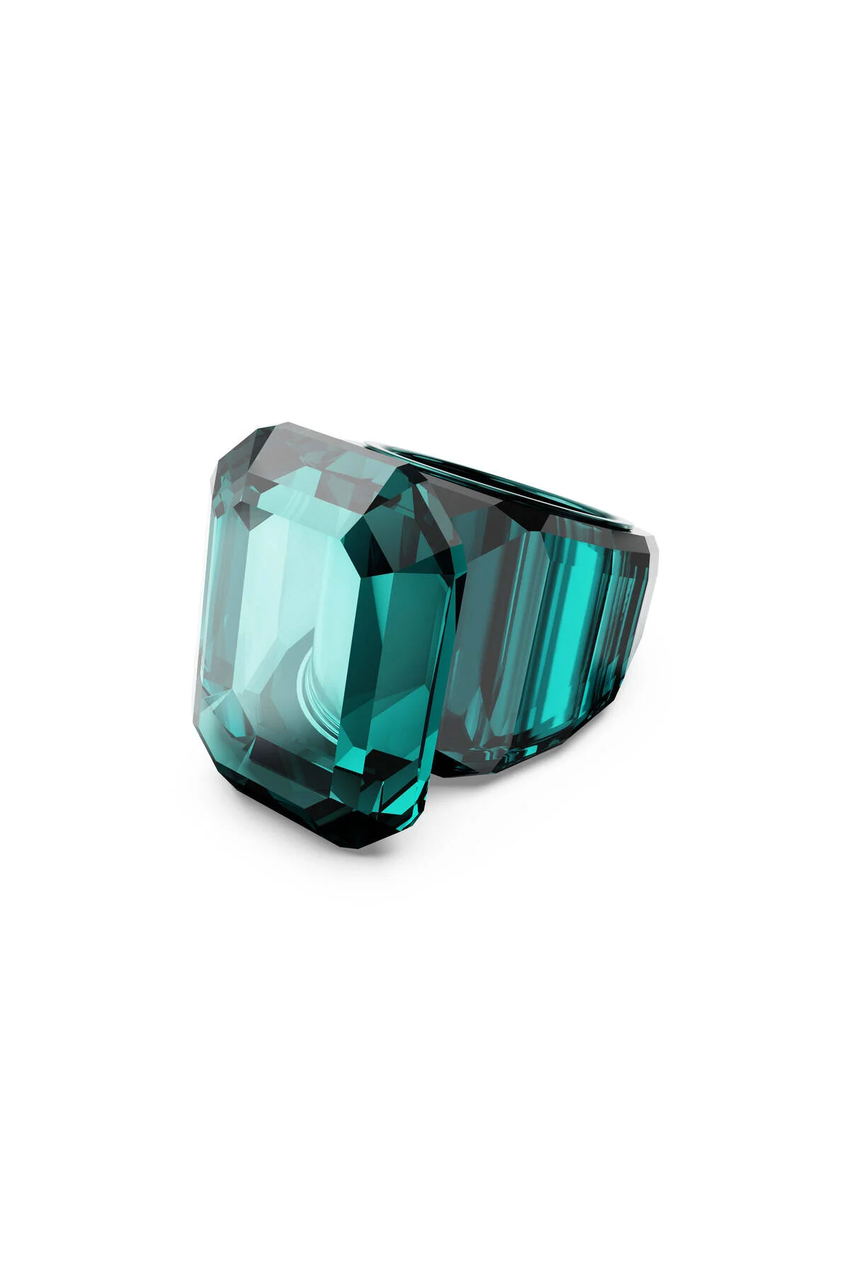 انگشتر کریستال حلقه کوکتل LUCENT برش هشت ضلعی سبز سواروسکی اورجینال Swarovski