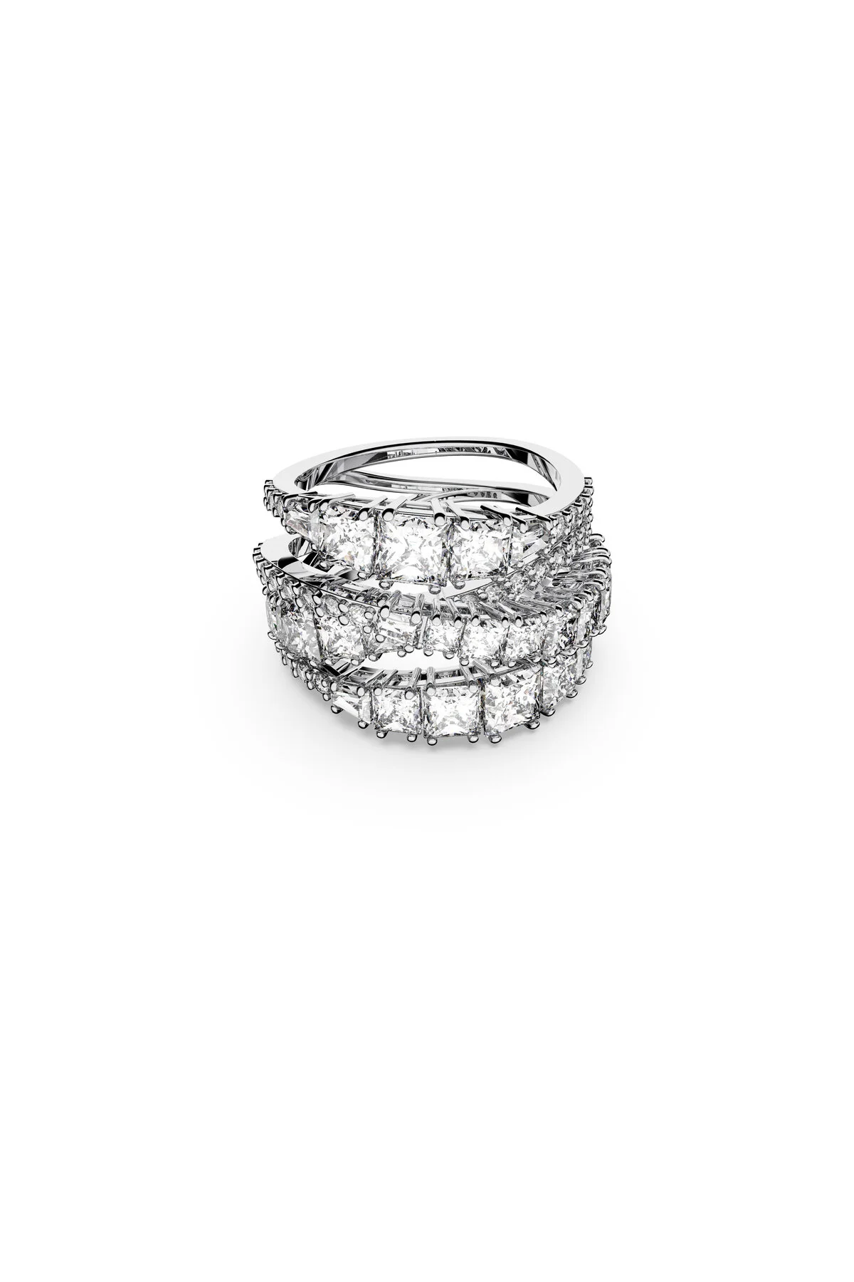 انگشتر زیرکون حلقه HYPERBOLLA برش های مخلوط پوشش سفید رودیوم سواروسکی اورجینال Swarovski