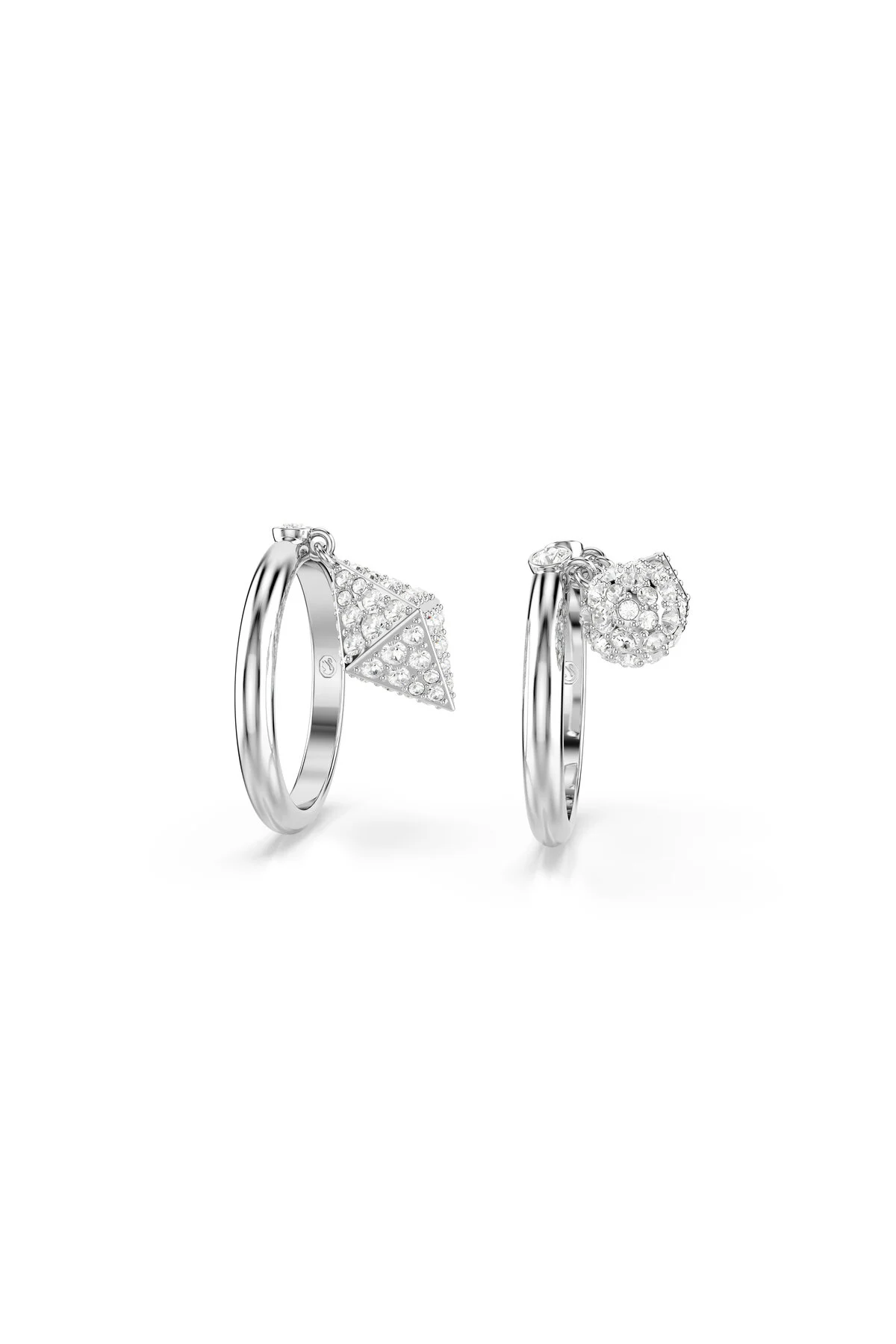 انگشتر کریستال حلقه DEXTERA SET 2 GLOBE AND CUBE WHITE RODIUM سواروسکی اورجینال Swarovski