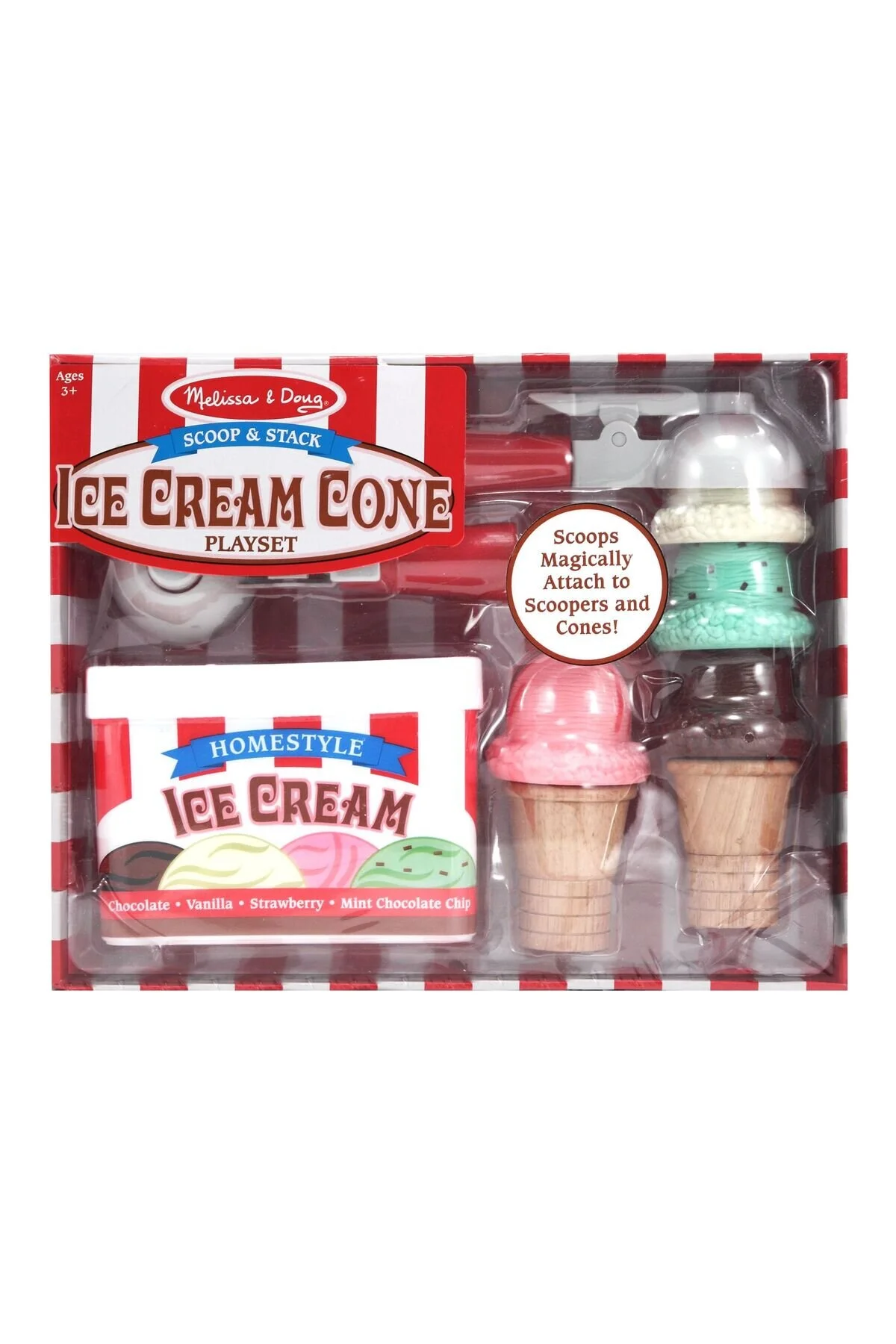 ست بازی مردانه و زنانه مجموعه خدمات مخروط بستنی Melissa & Doug Melissa & Doug