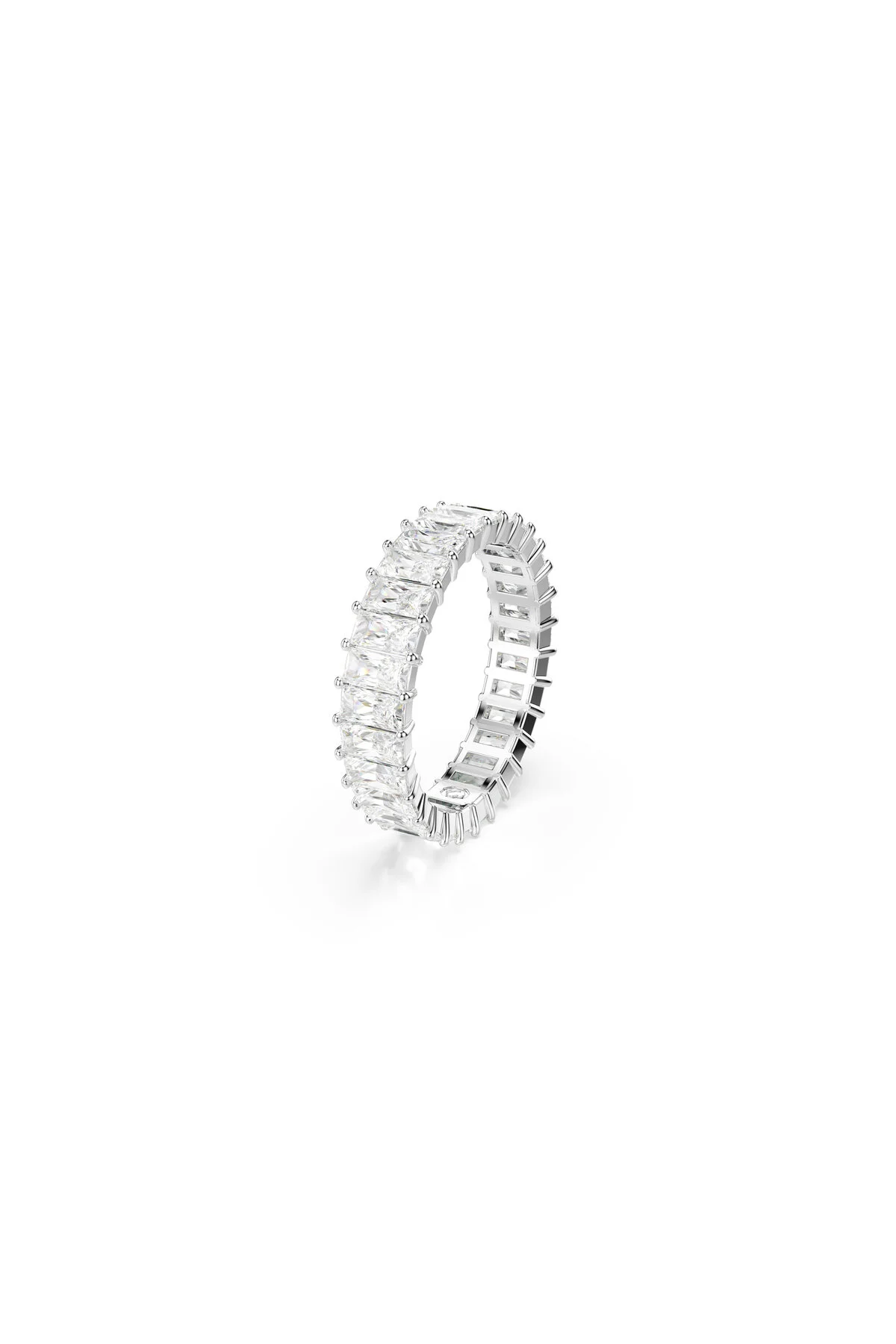 انگشتر زیرکون حلقه ماتریس برش باگت سفید رودیوم سواروسکی اورجینال Swarovski