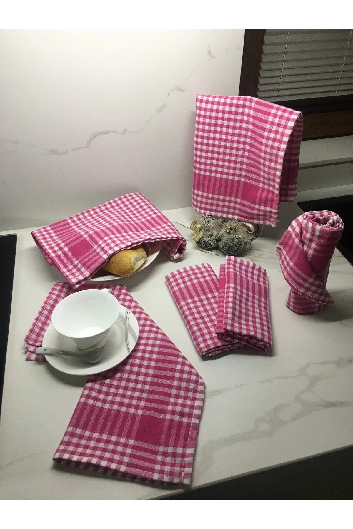 حوله آشپزخانه صورتی پارچه خشک کن 4 'دستمال آلمانی Koza Mix towel