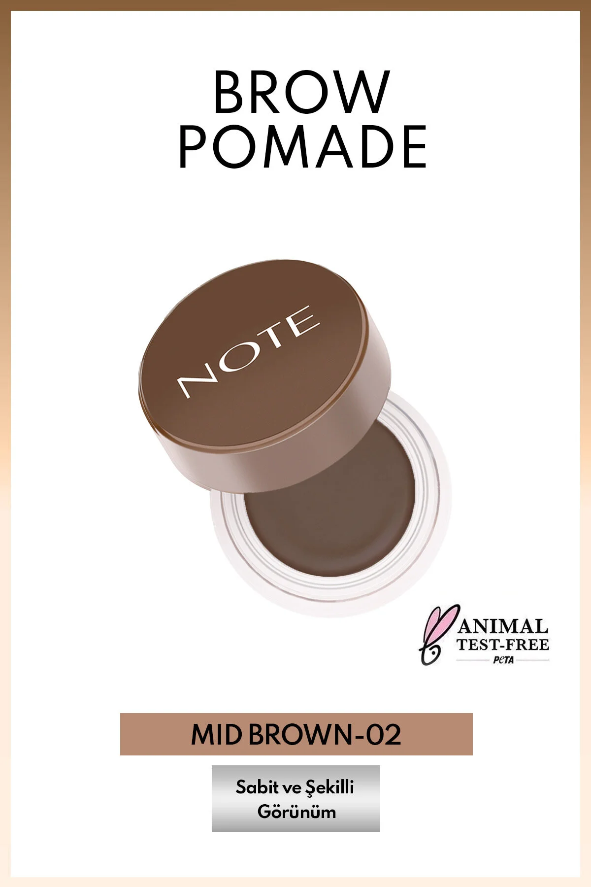 مداد ابرو و سایه POMADE دائمی 02 MID BROWN Note Cosmetics