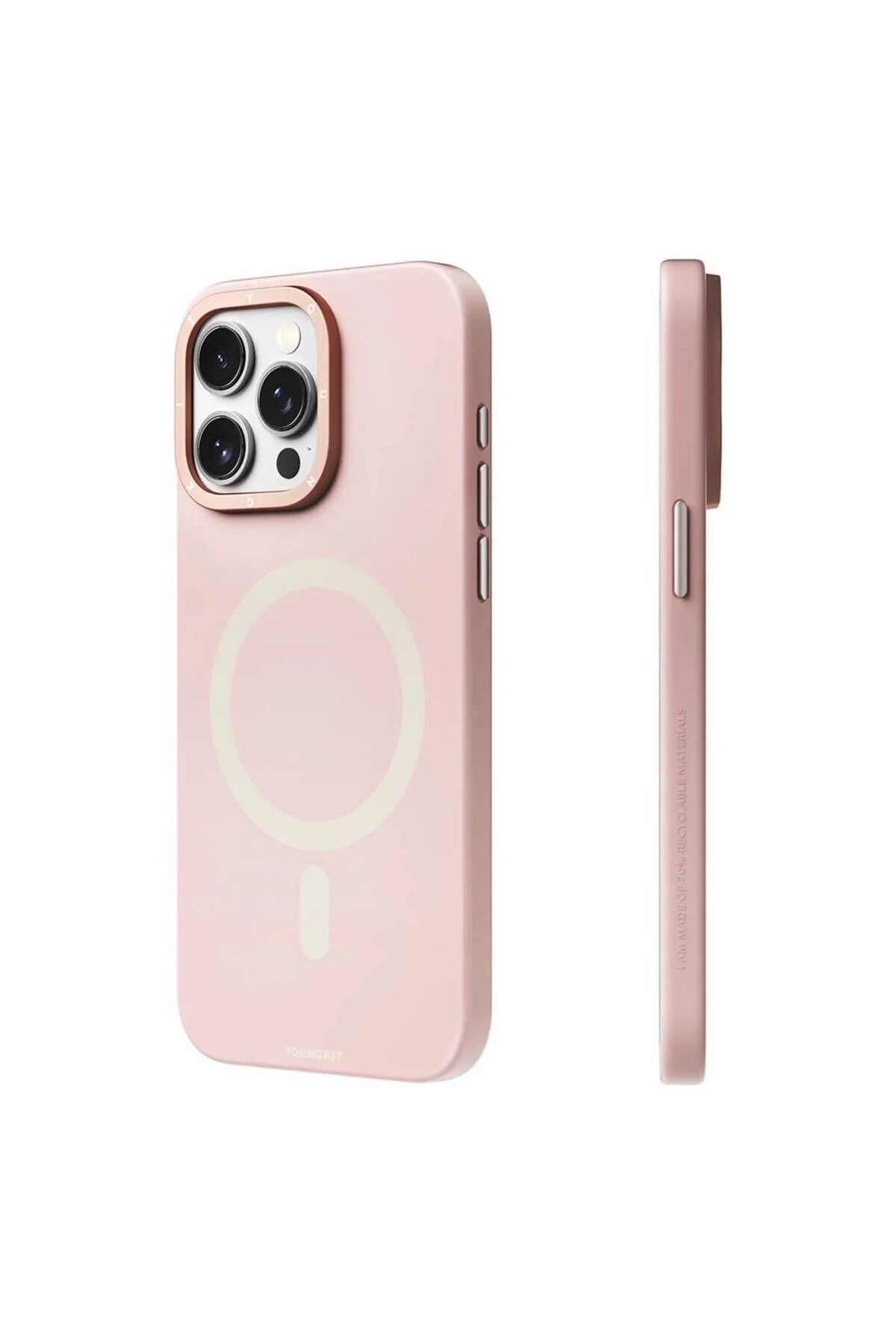 کاور و قاب آیفون 14 پرو سازگار با محافظ سری YOUNGKIT VELVET MAGNET ویژگی شارژ MAGSAFE صورتی Benks