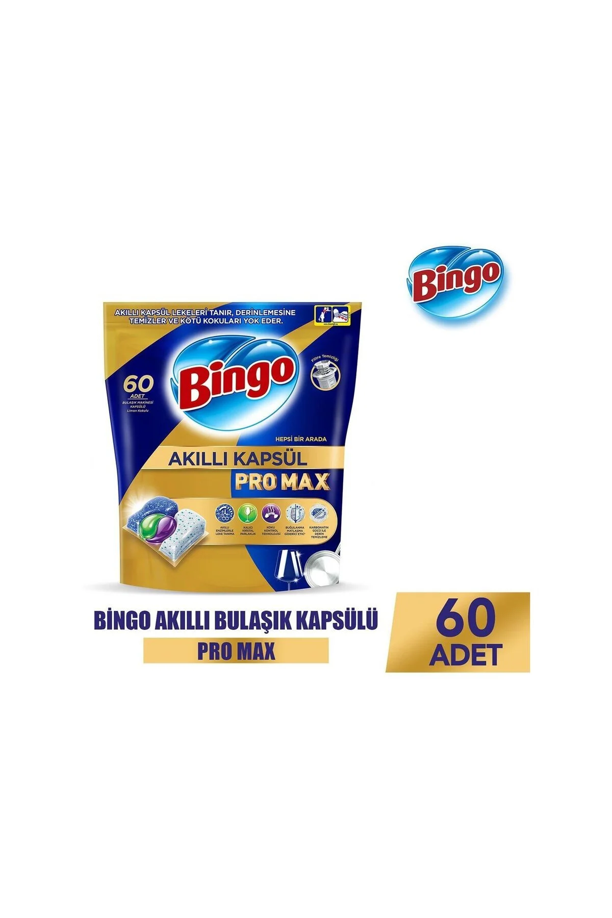 قرص و پودر ماشین ظرفشویی کپسول هوشمند BINGO PRO MAX 60 Bingo