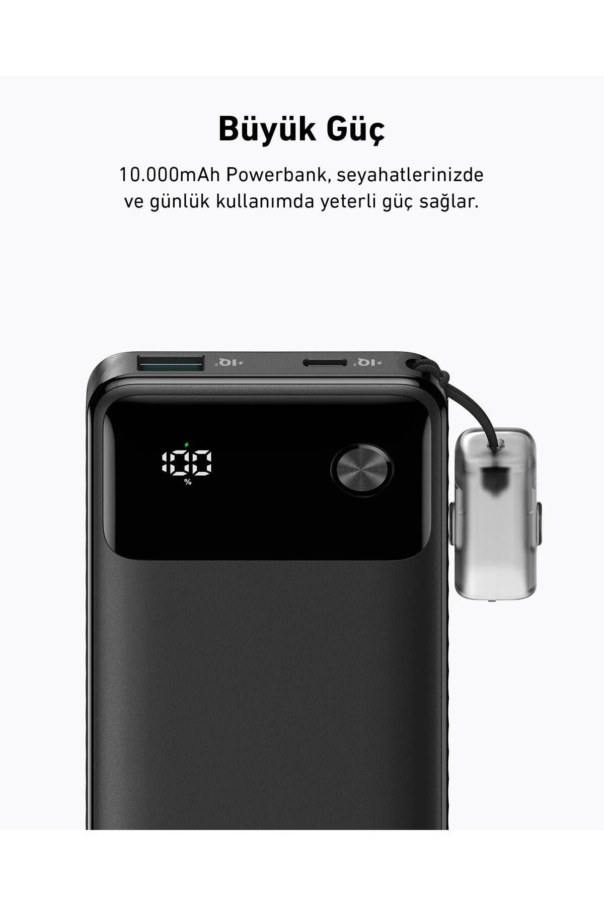 پاوربانک شارژر سریع قابل حمل POWERCORE 10000 MAH کابل USB C 22,5W مشکی A1388 اورجینال Anker