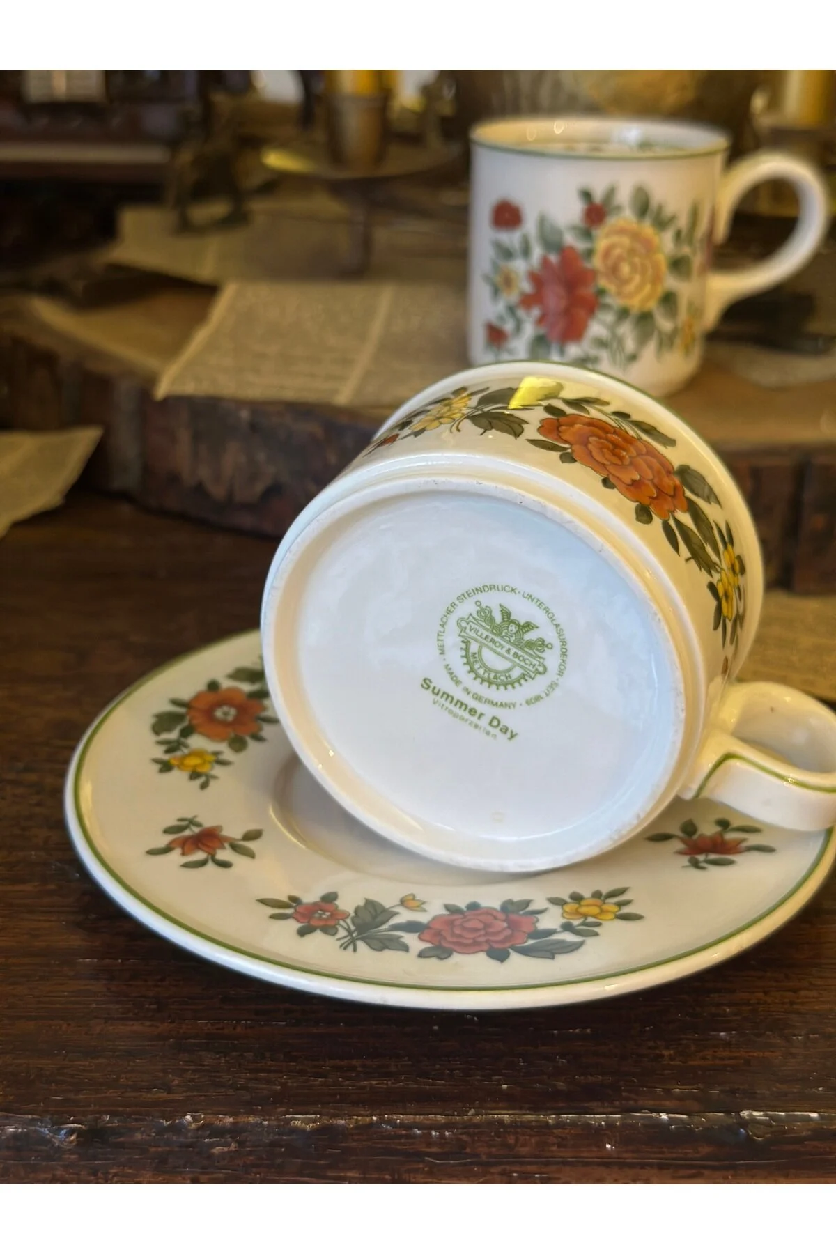 فنجان چای قرمز چایی خوری Villeoy Boch Summerday Series Antique Flower Porcelain Tea Nescafe Double Boy Cup 200 میل Villeroy &amp; Villeroy &amp; Boch