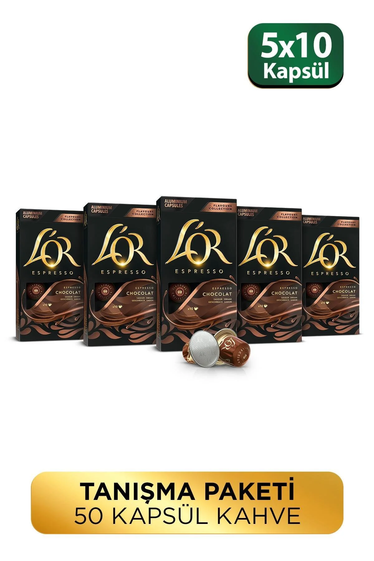 کپسول قهوه آلومینیومی سازگار با شکلات NESPRESSO 10 L'OR