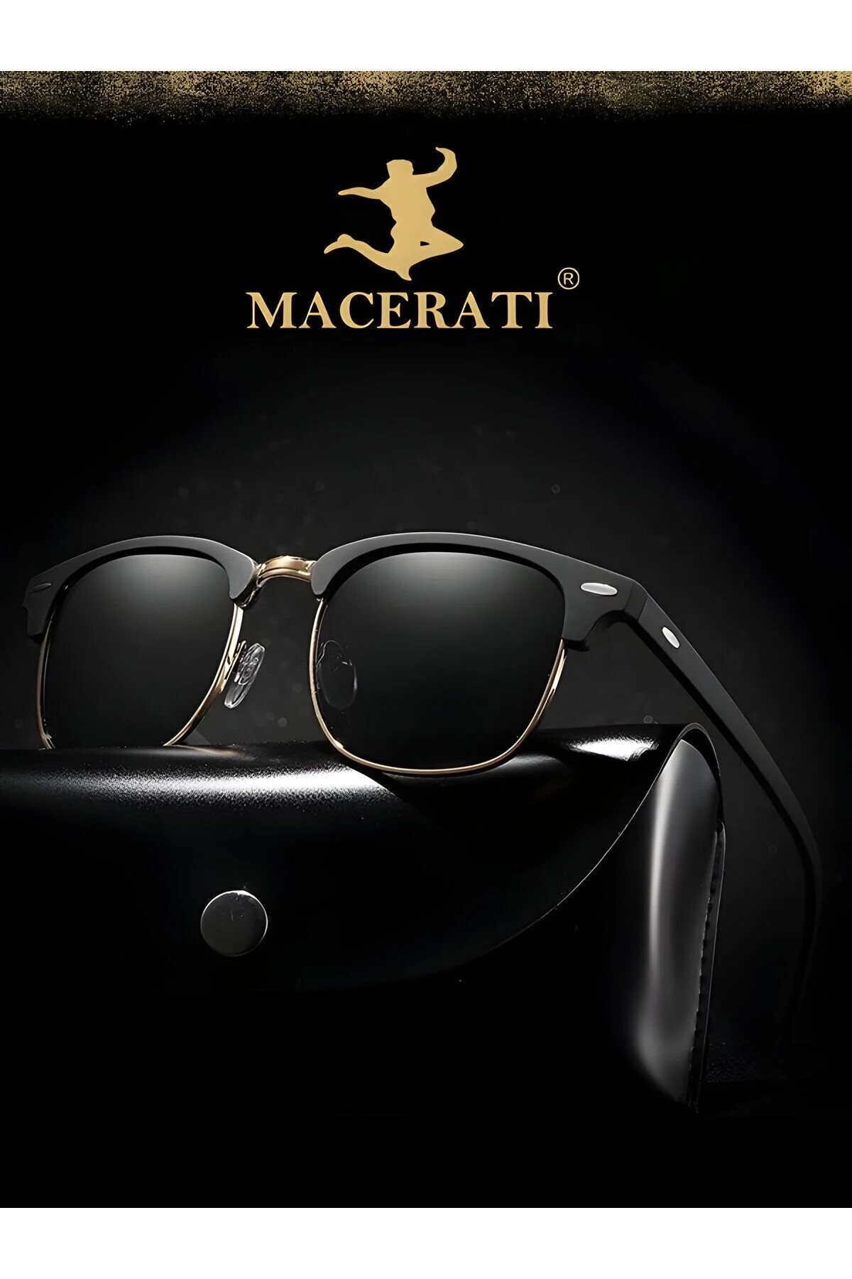 عینک آفتابی CLUBMASTER BLACK UNISEX CLASSIC MODEL اورجینال MACERATİ