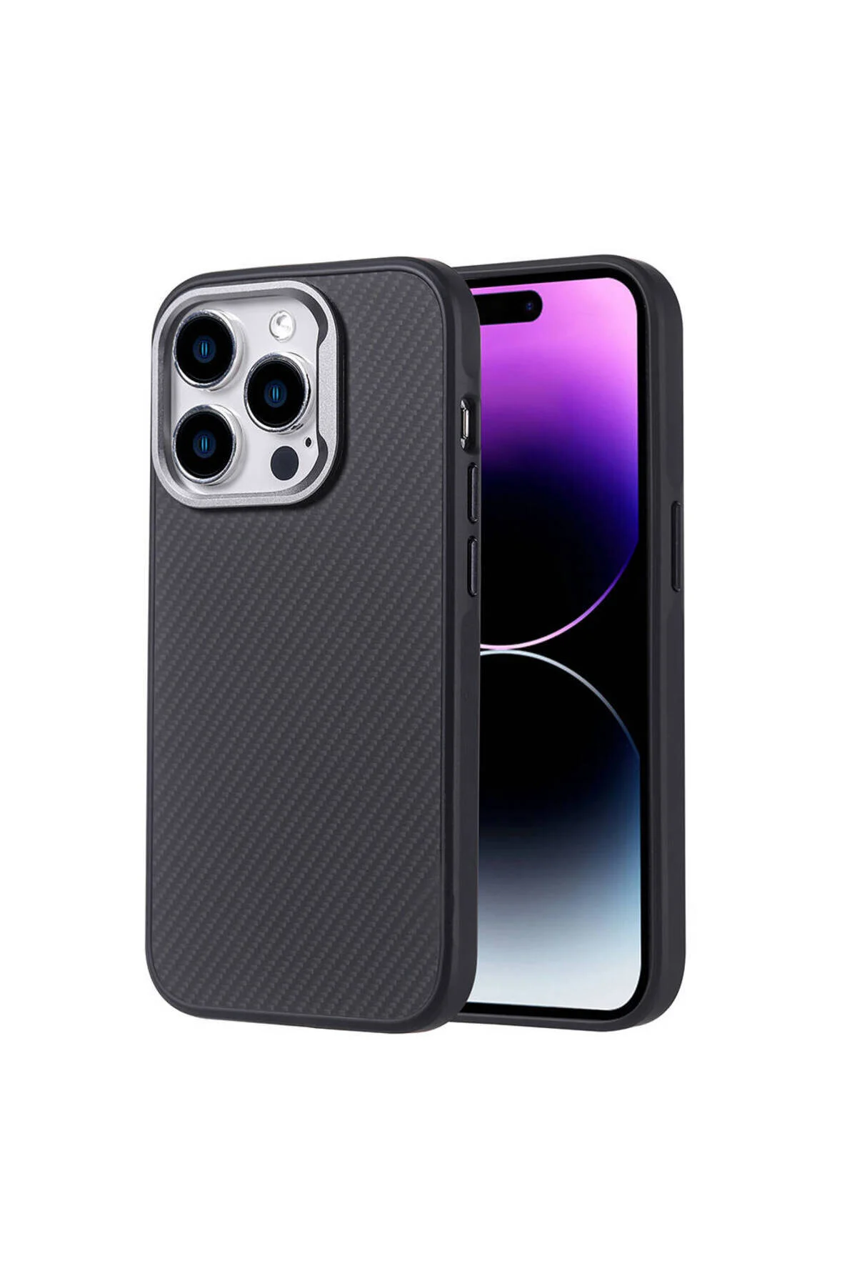 کاور و قاب APPLE IPHONE 14 PRO MAX CASE FIBER CARBON LOOK TROY COVER با قابلیت شارژ MAGSAFE Anka Cep Cep Telefonu Aksesuarları