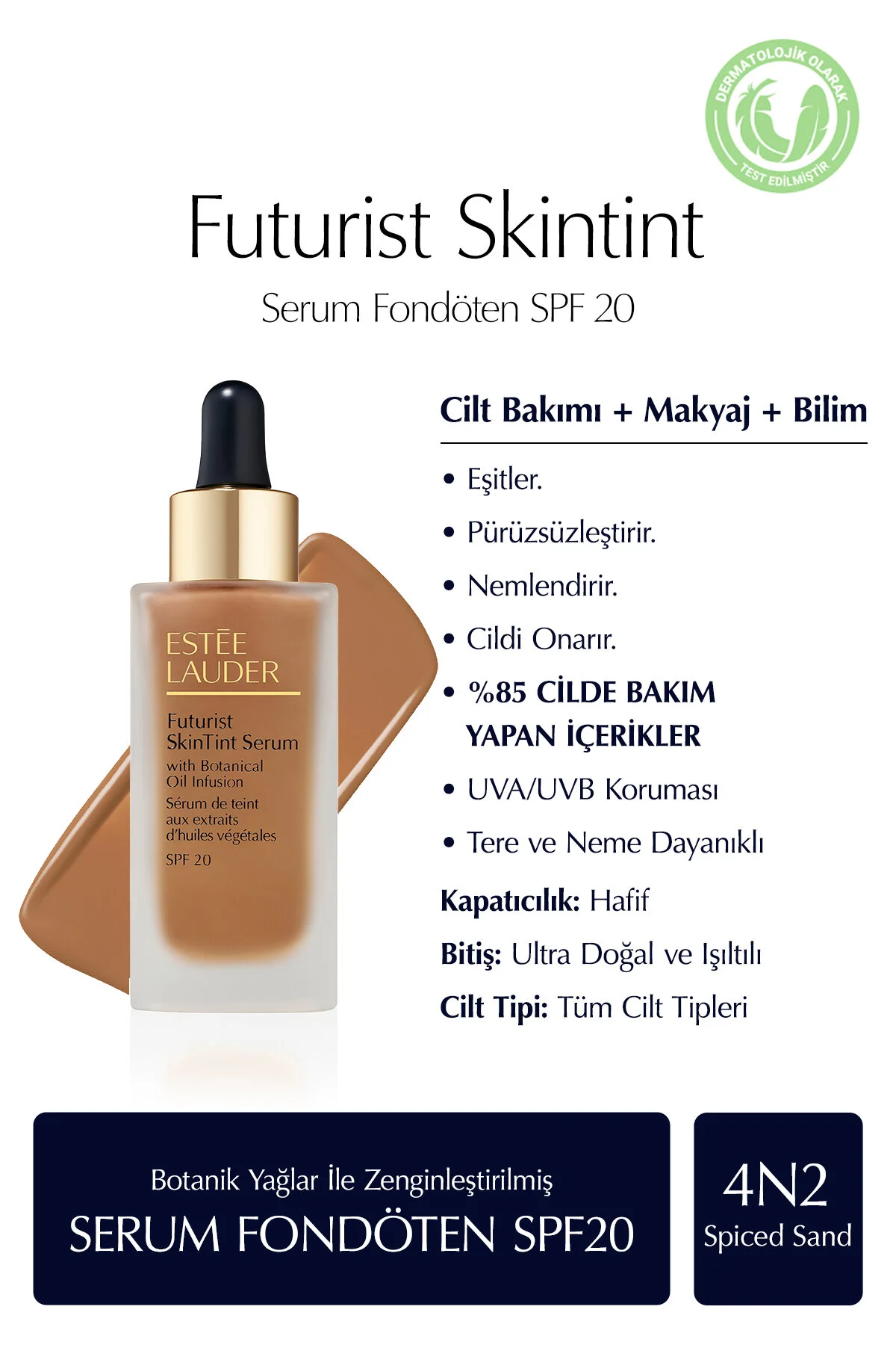 پایه ترکیبی بافتی مخملی 30 میلی لیتر SPF20 رنگ: 4N2 شنی نمکی NATUL NB 634 استی لادر Estee Lauder