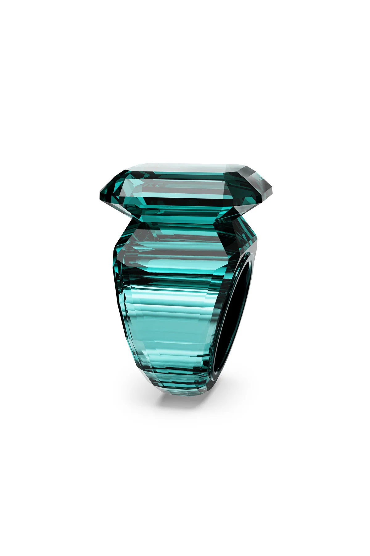 انگشتر کریستال حلقه کوکتل LUCENT برش هشت ضلعی سبز سواروسکی اورجینال Swarovski