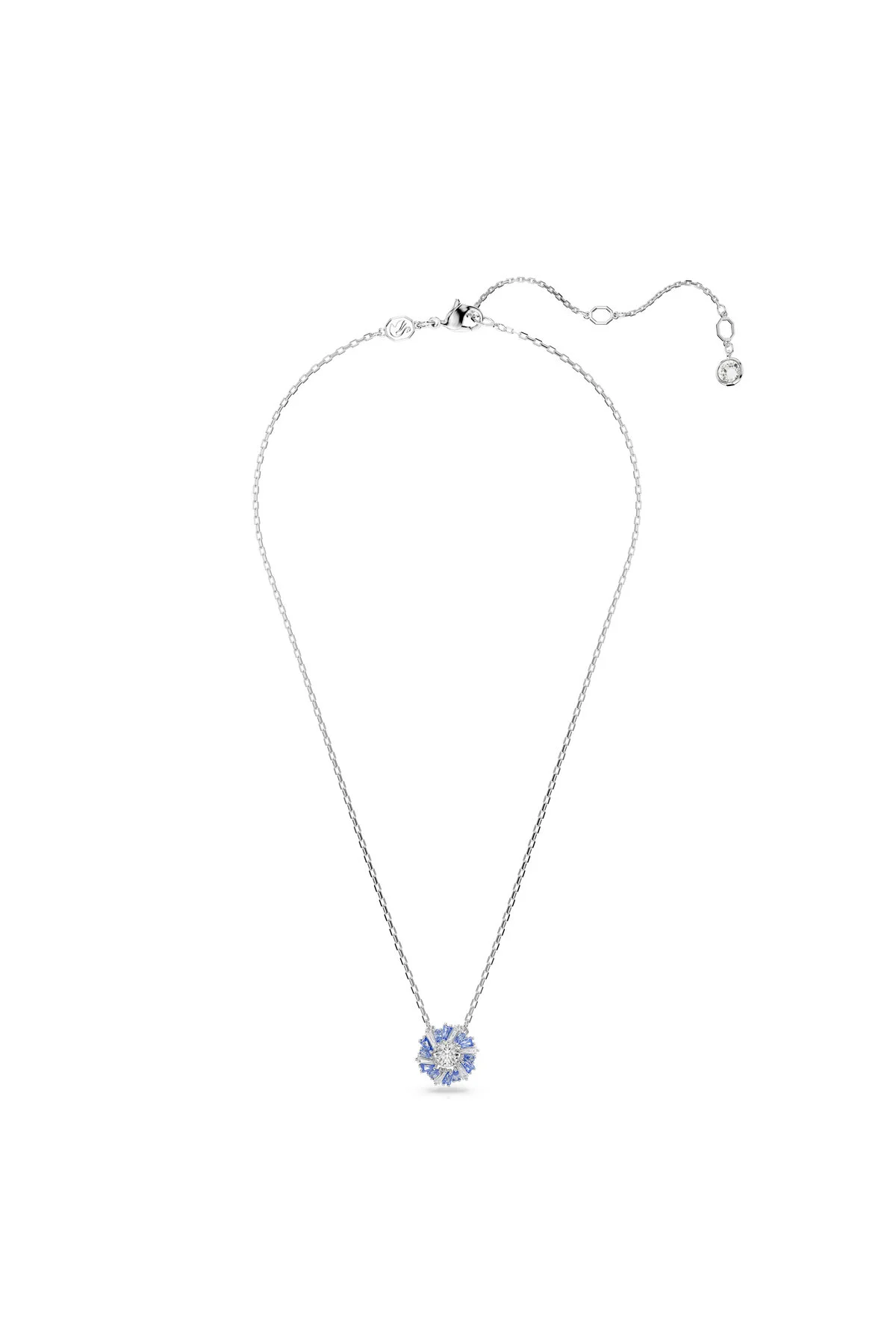 گردنبند کریستال IDYLLIA برش های مخلوط گل آبی روکش رودیوم سواروسکی اورجینال Swarovski