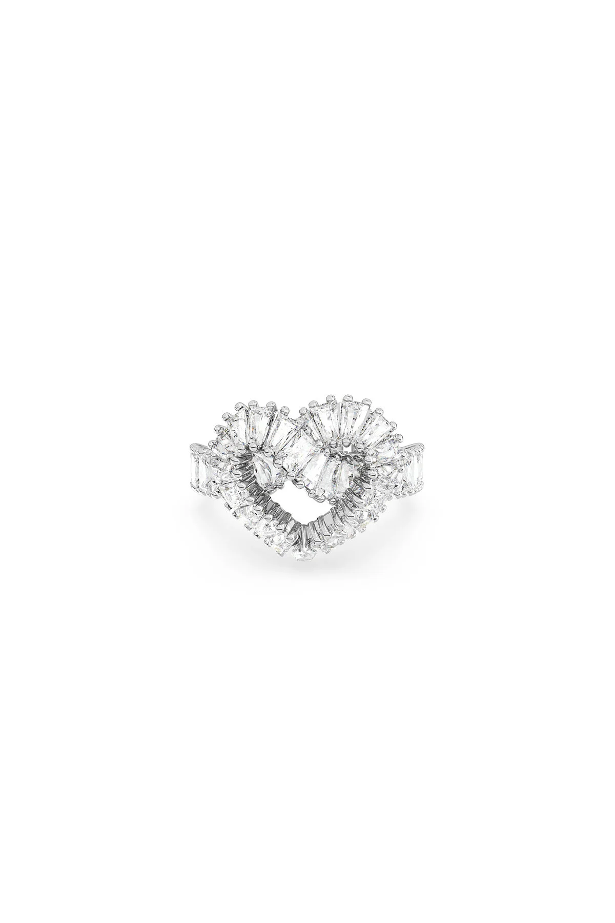 انگشتر زیرکون حلقه ماتریس بخش های مخلوط قلب سفید رودیوم سواروسکی اورجینال Swarovski