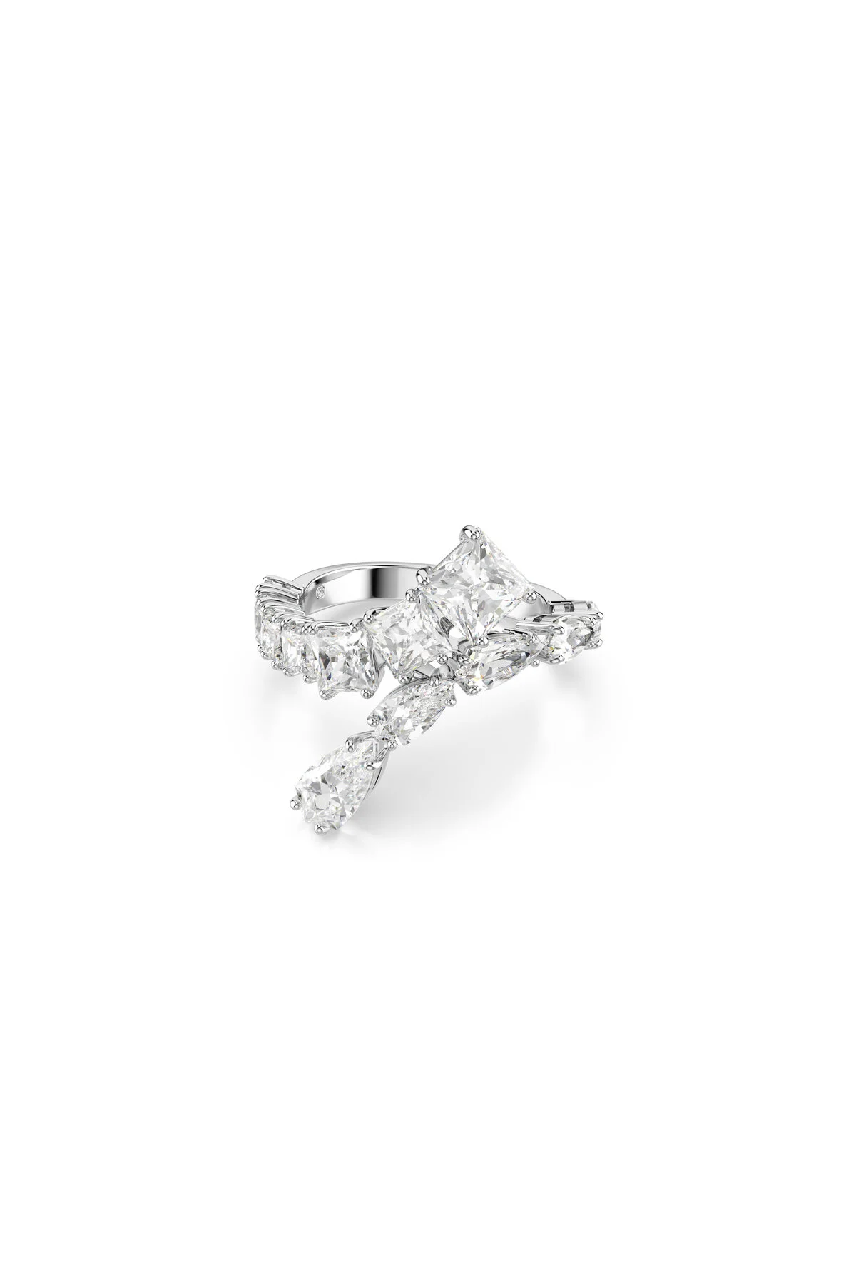 انگشتر زیرکون حلقه ماتریس بخش های مخلوط پوشش سفید رودیوم سواروسکی اورجینال Swarovski