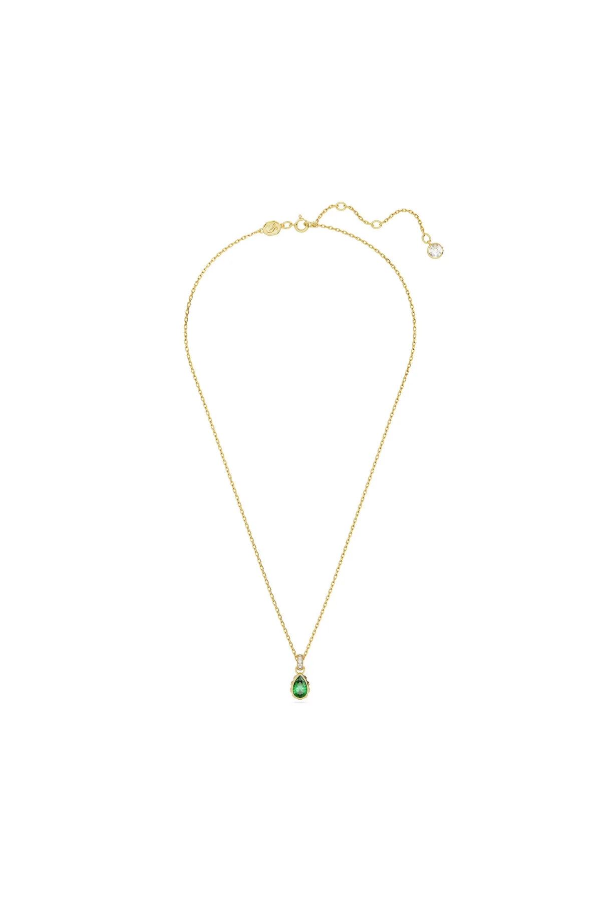 گردنبند کریستال کروما برش گلابی سبز آبکاری رنگ طلایی سواروسکی اورجینال Swarovski