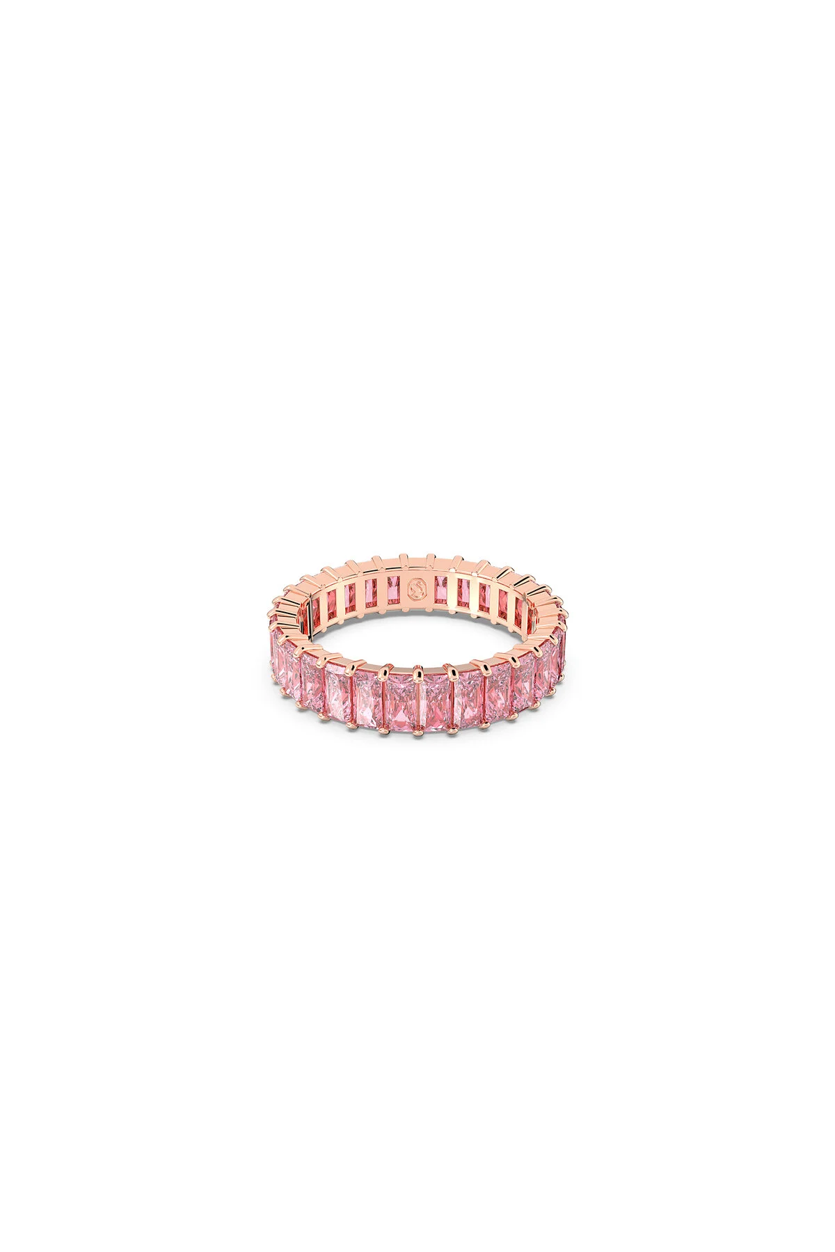انگشتر زیرکون حلقه ماتریس برش باگت روکش طلای صورتی سواروسکی اورجینال Swarovski