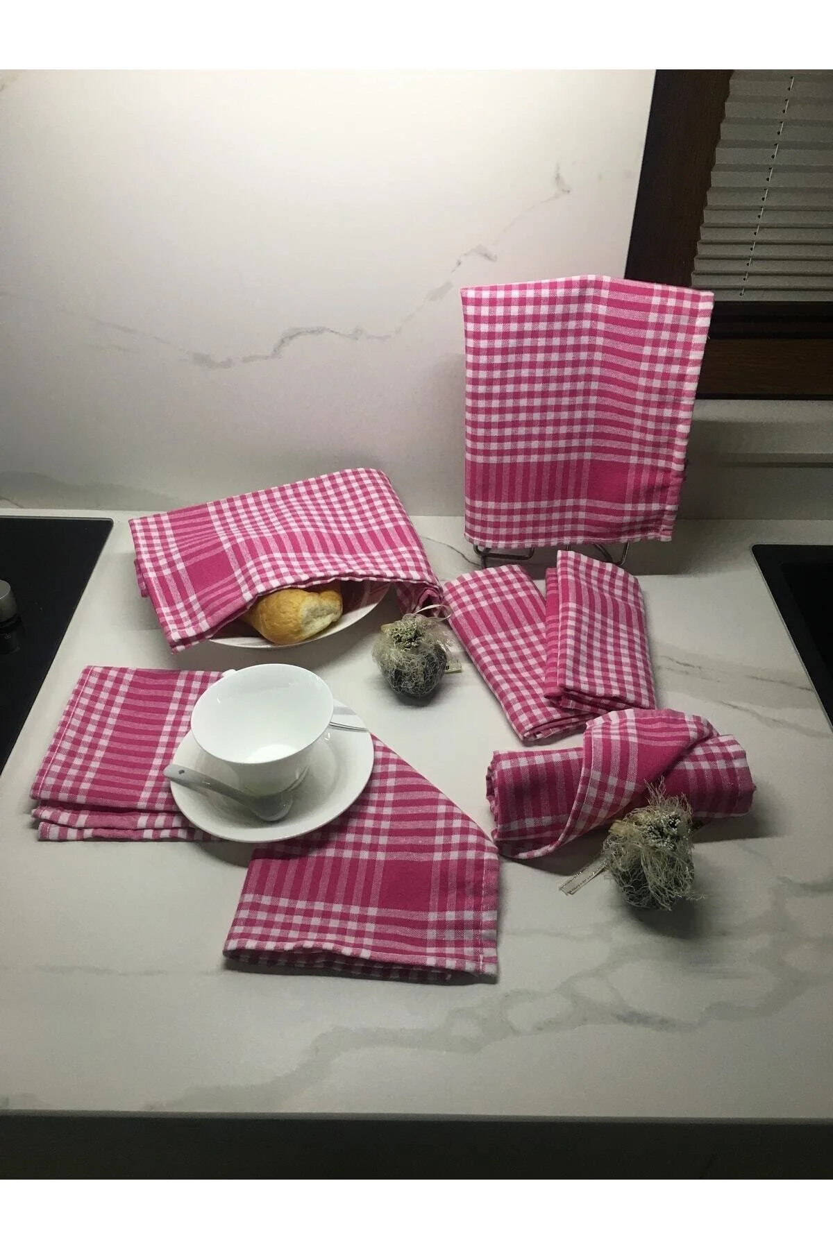 حوله آشپزخانه صورتی پارچه خشک کن 4 'دستمال آلمانی Koza Mix towel