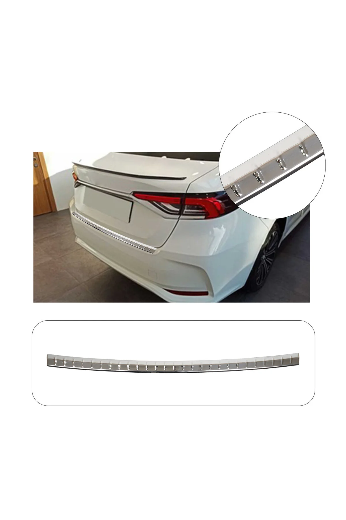 کرومی خودرو TOYOTA COROLLA سازگار 2019 و بیشتر محافظت از سپر عقب کروم استیل ضدزنگ BRSPLAST