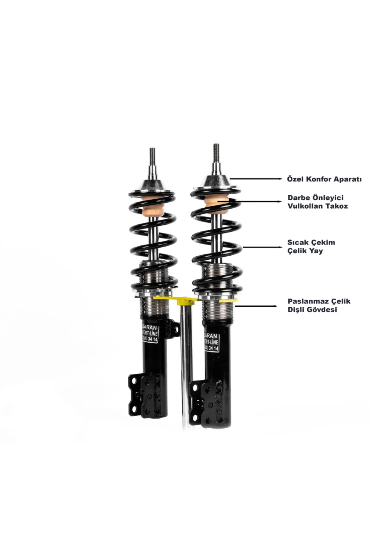 کمک فنر خودرو بنفش COILOVER TOYOTA COROLLA 12TH GENERATION 2019 2024 سازگار با سیم پیچ ساز 10 سانتی متر Başaran Amortisör