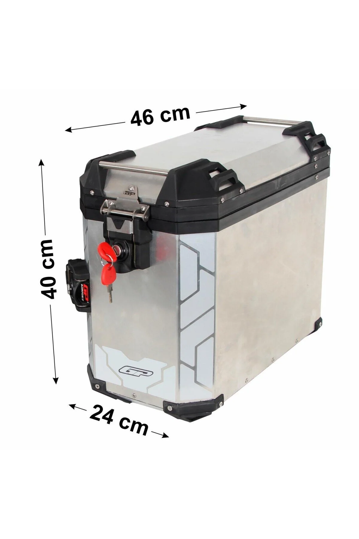 کیف موتورسیکلت GP COMPOSITE BAG SIDE SET ALUMINUM GRAY 40 LT X 2 GP KOMPOZİT