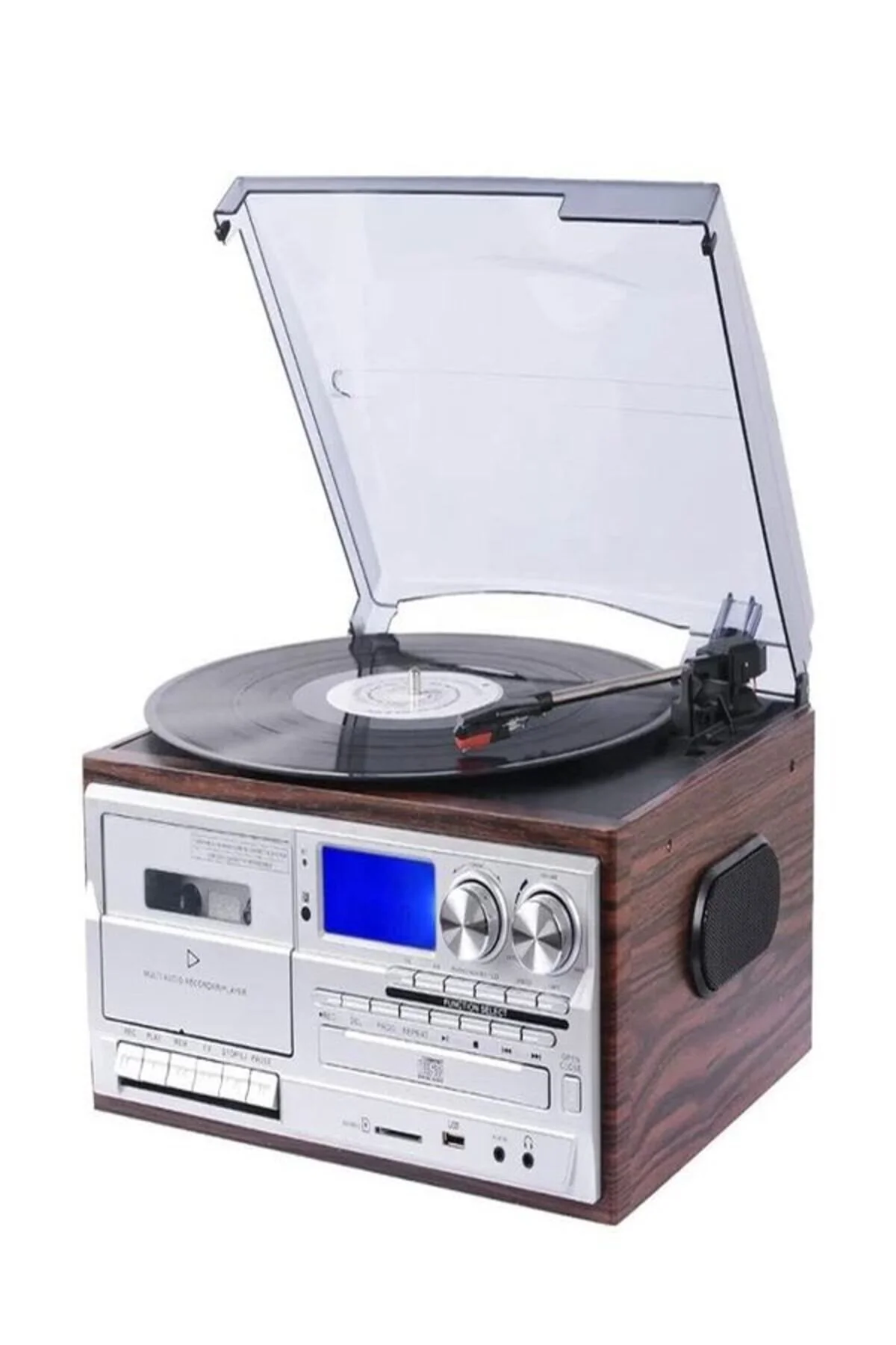 گِرامافون و صفحه گردان ALL IN ONE ELECTRIC PLAQUE PLAYER CASSETTE USB BLUETOOTH TF AUX ULTRATEKNO