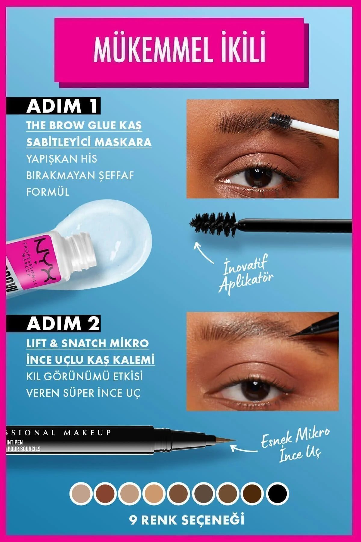 قلم هاشور ابرو Lift &amp; Snatch Eyebrow Tint Pen رنگ 08-Espresso حجم 1 میل نیکس NYX