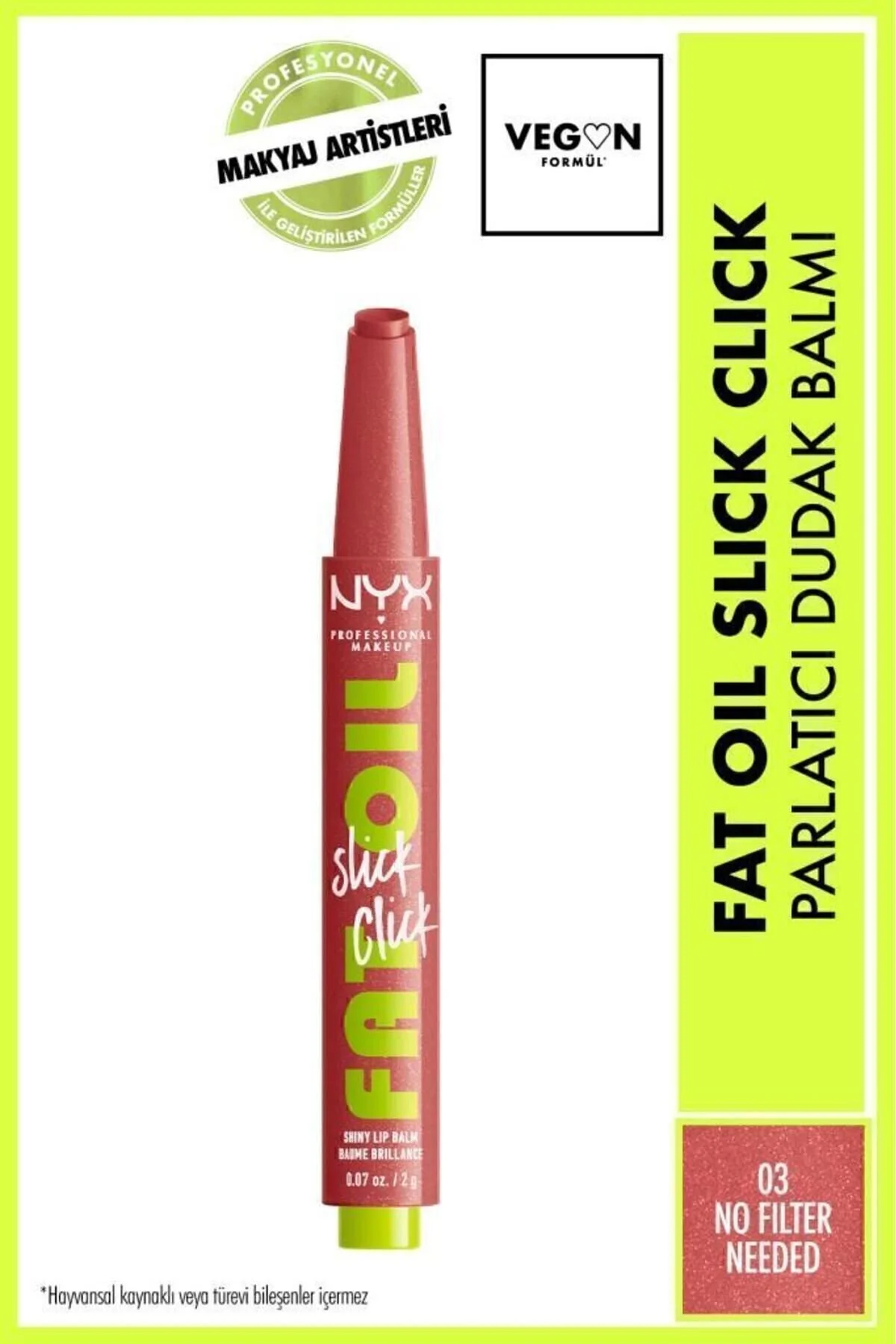 NYX Professional Makeup بالم لبهای چرب روغنی با پوچ کلیک 03 بدون فیلتر