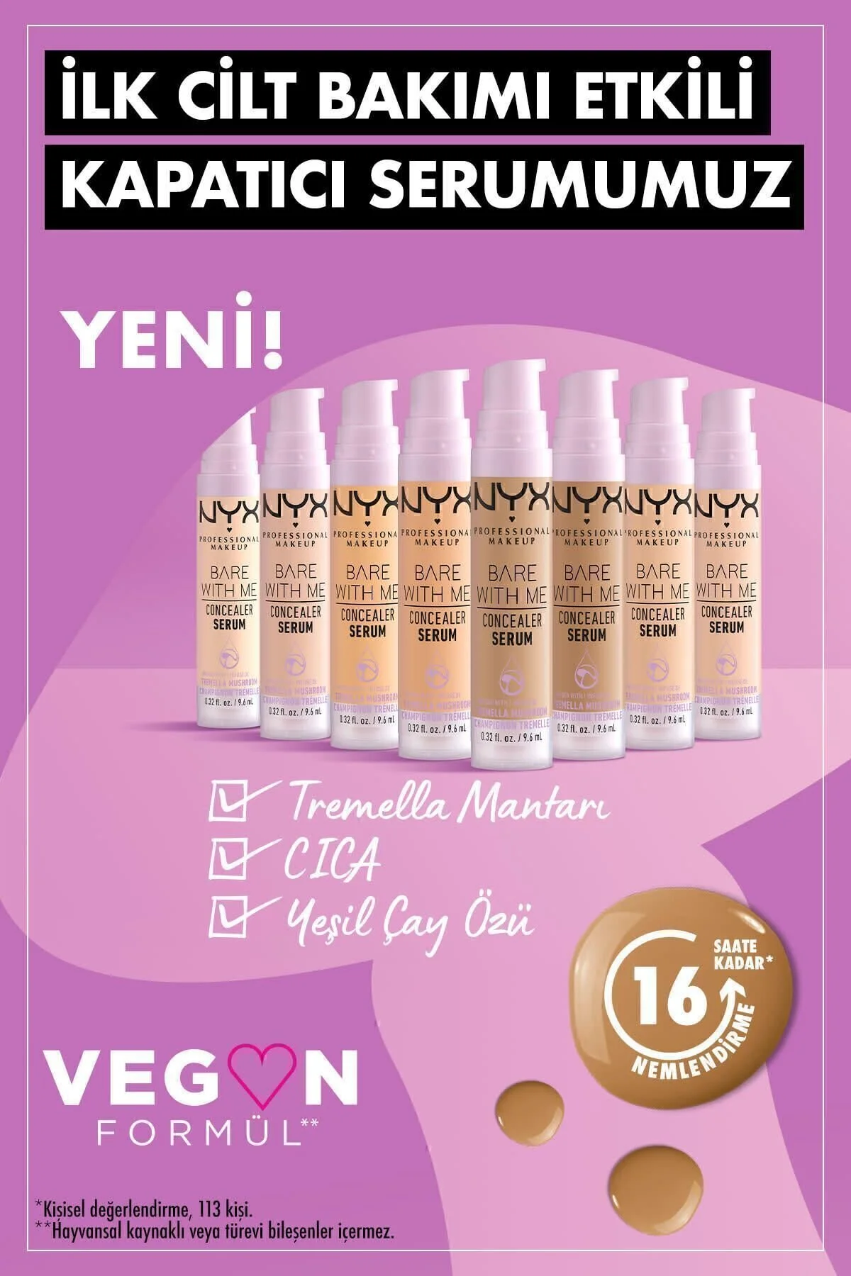 سرم کانسیلر BARE WITH ME CONCEALER SERUM رنگ 07 Medium حجم 9.6 میل نیکس NYX