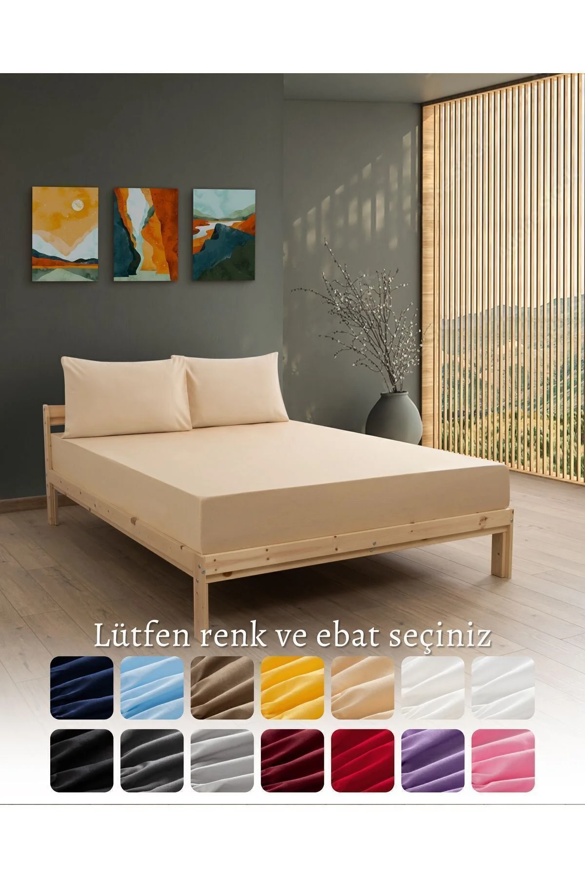 ست ملحفه دو نفره RANFORCE AKFIL BEIGE RUBABY ورق MODELHOME