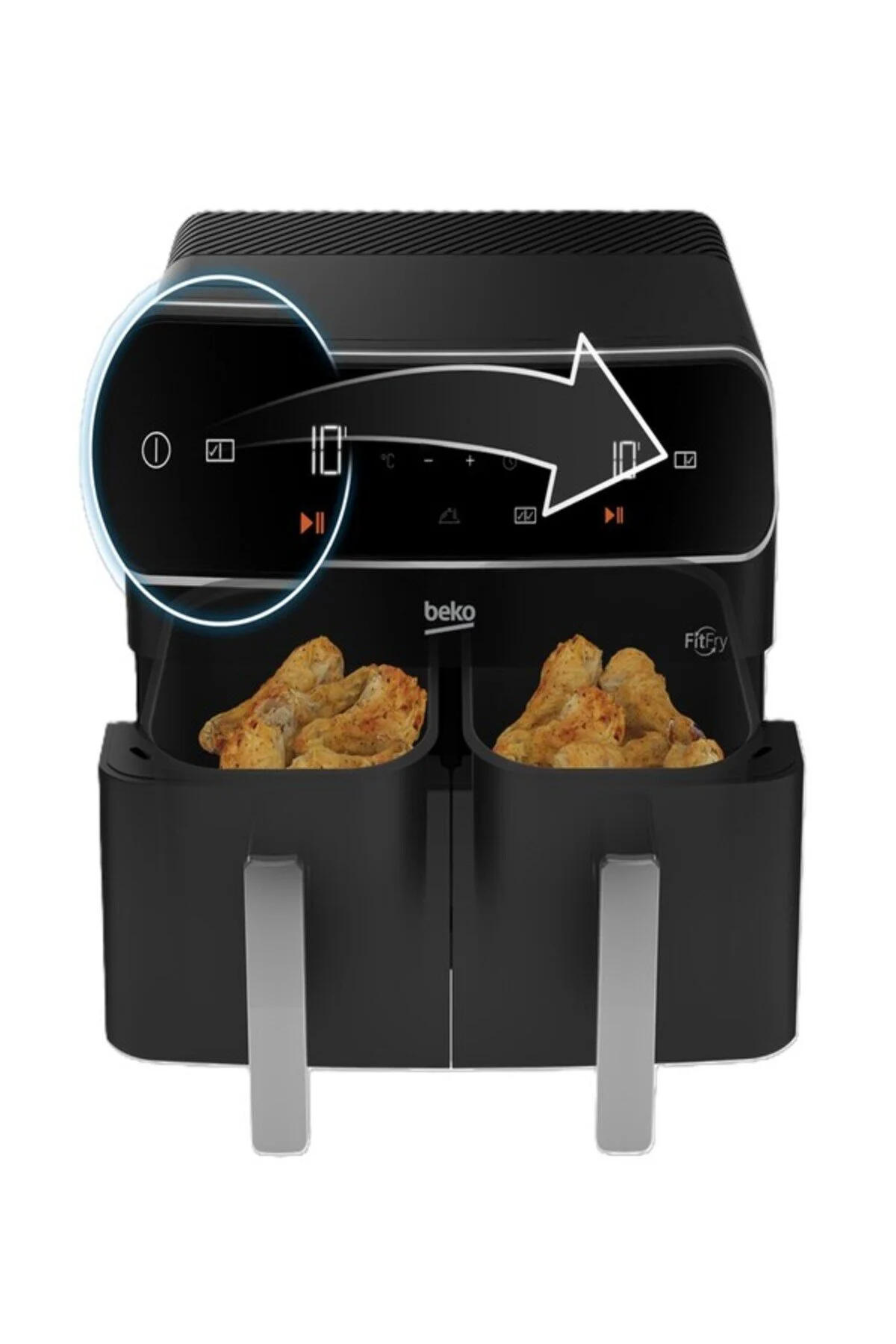 سرخ کن فریزر کم روغن FR 8284 2IN1FITFRY دو محفظه اورجینال Beko