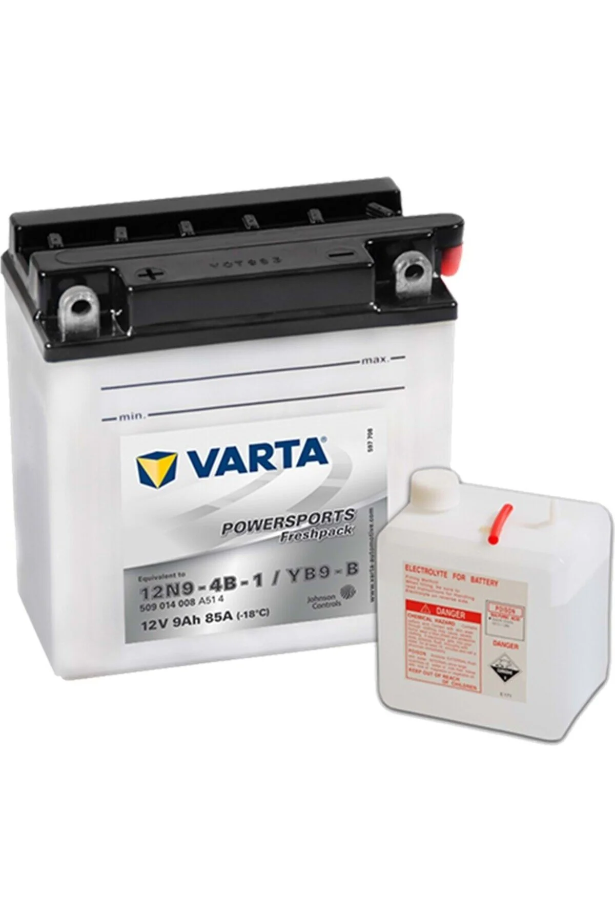 باتری باطری Yb9 B 12N9 4B 1 12V 9 Ah نبرد موتور سیکلت Varta