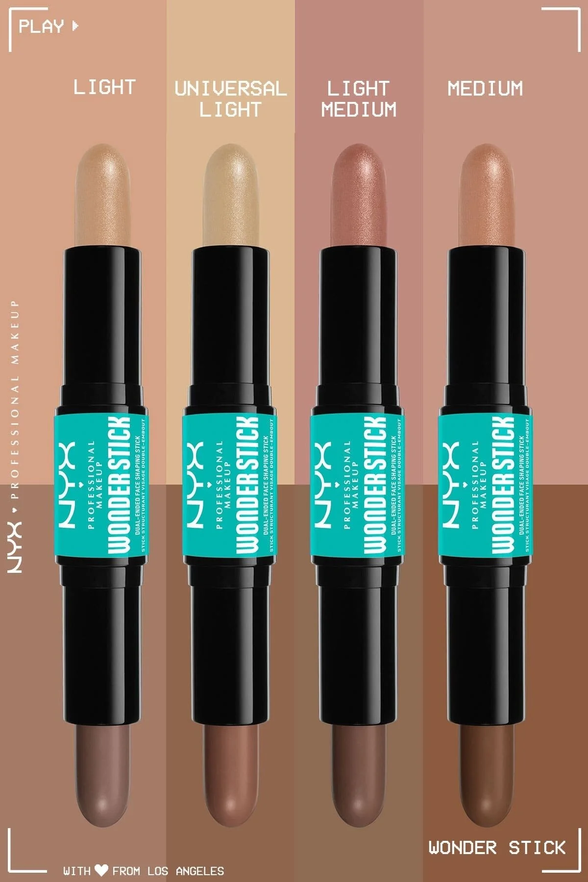 کانتور WONDER STICK CONTOUR DOUBLE IDED CREAM و ILLUMINATING نور جهانی NYX Professional Makeup