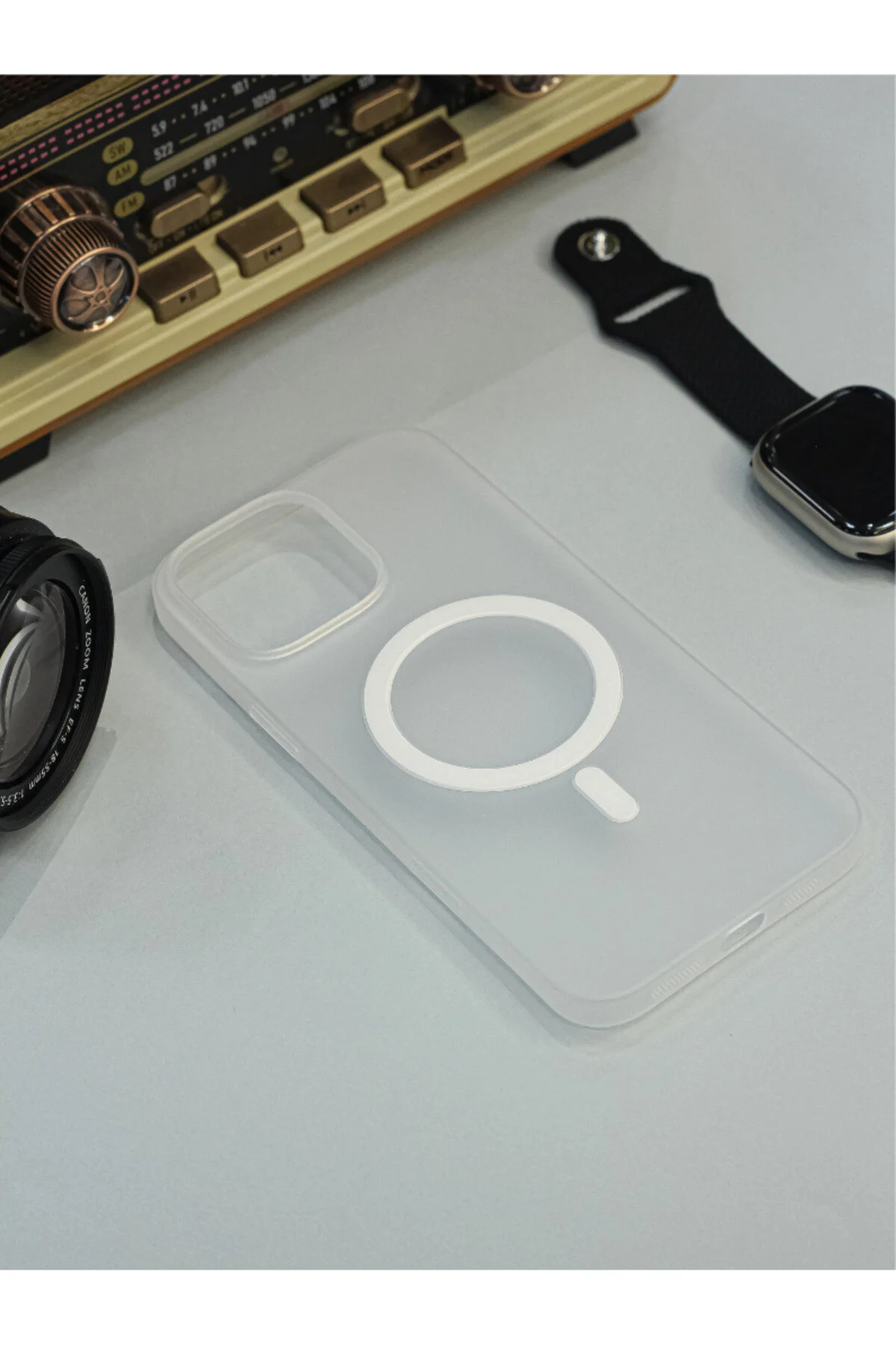 کاور و قاب آیفون 15 MAGSAFE مات شفاف سیلیکونی باریک BCASE