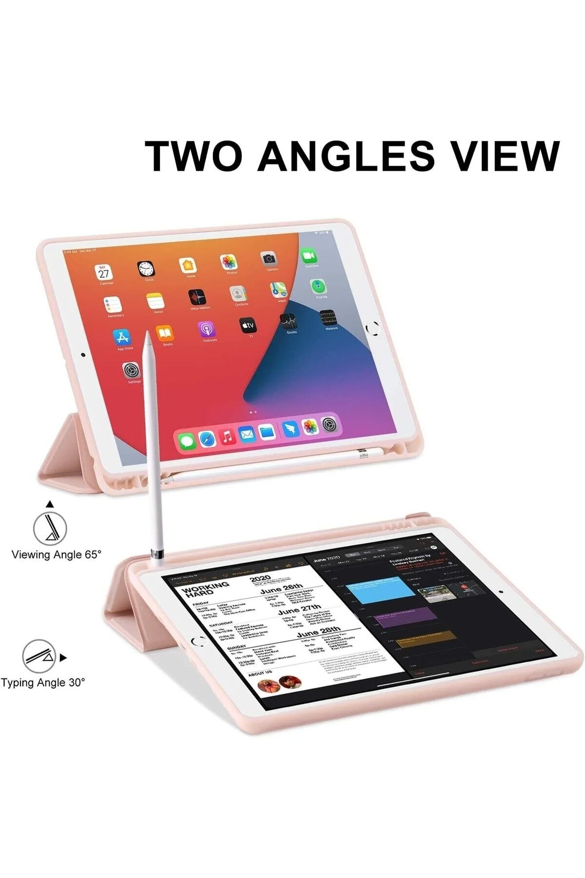 کاور تبلت کیف هوشمند با محفظه مداد سیلیکونی برای IPAD 8TH GENERATION 10.2 UnDePlus