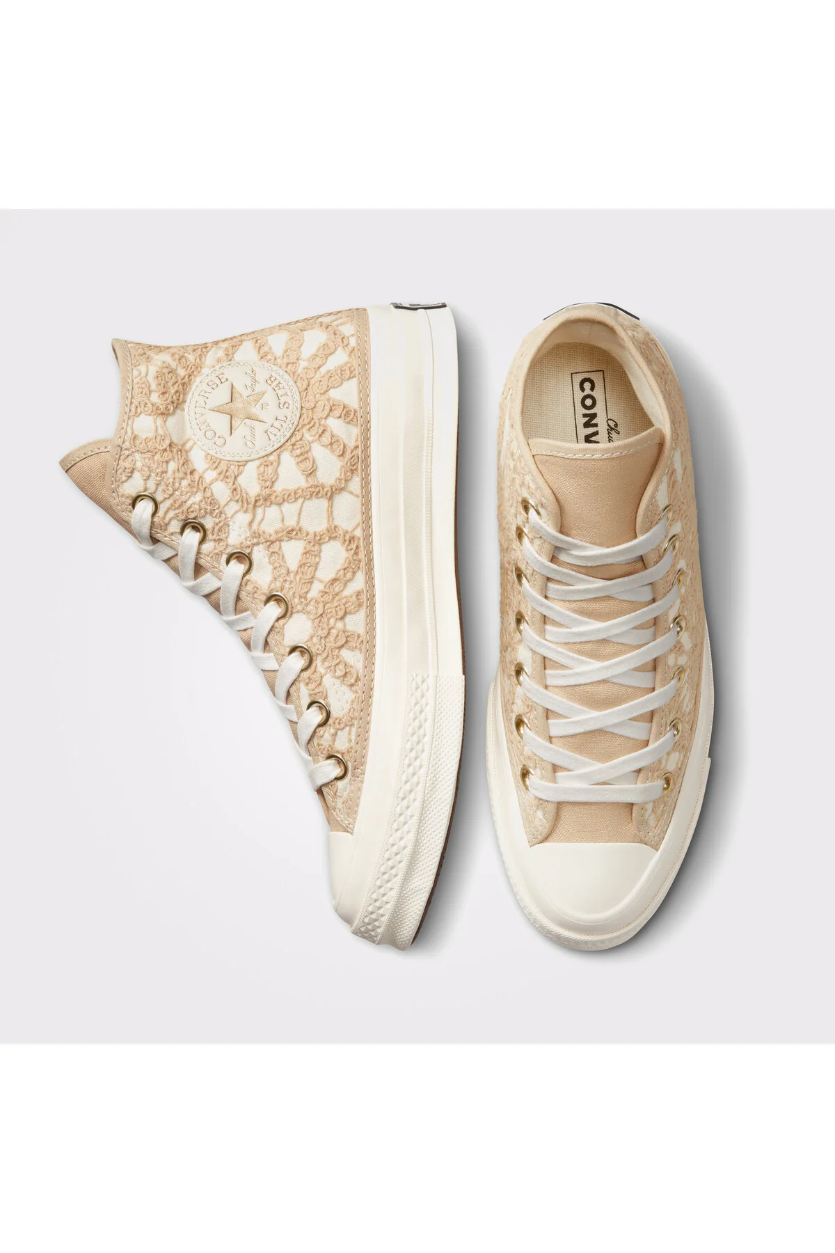 اسنیکر کفش کتانی کرم زنانه چاک 70 کانورس Converse