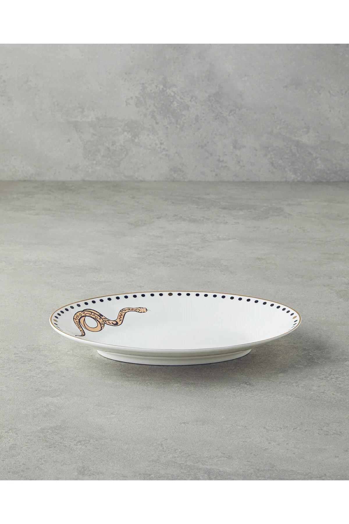 بشقاب TALISMAN SNAKE BONE PLATE BOAT 25 سانتی متر سیاه و سفید English Home